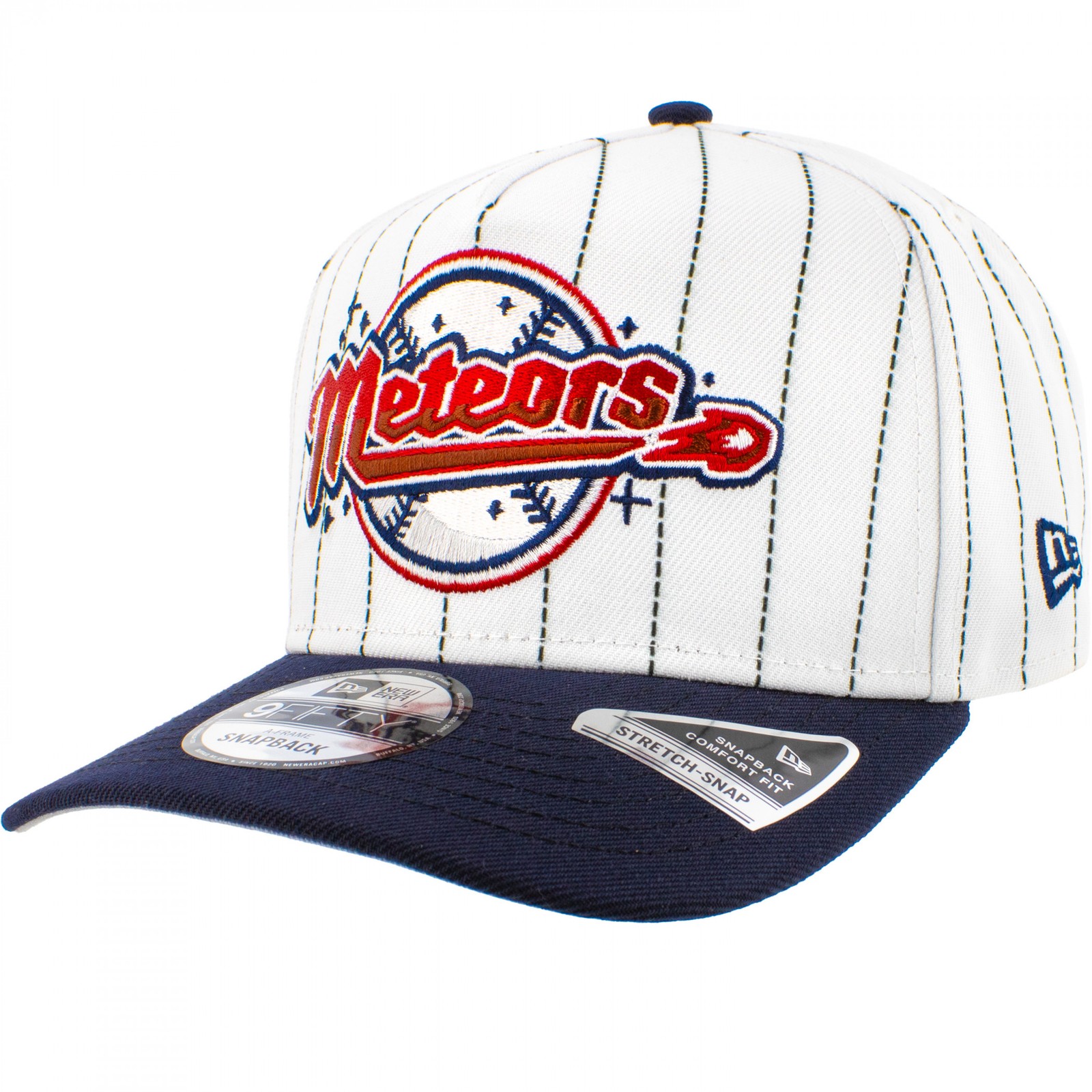 Superman Meteors Pinstripe New Era 9Seventy Adjustable Snapback Hat White