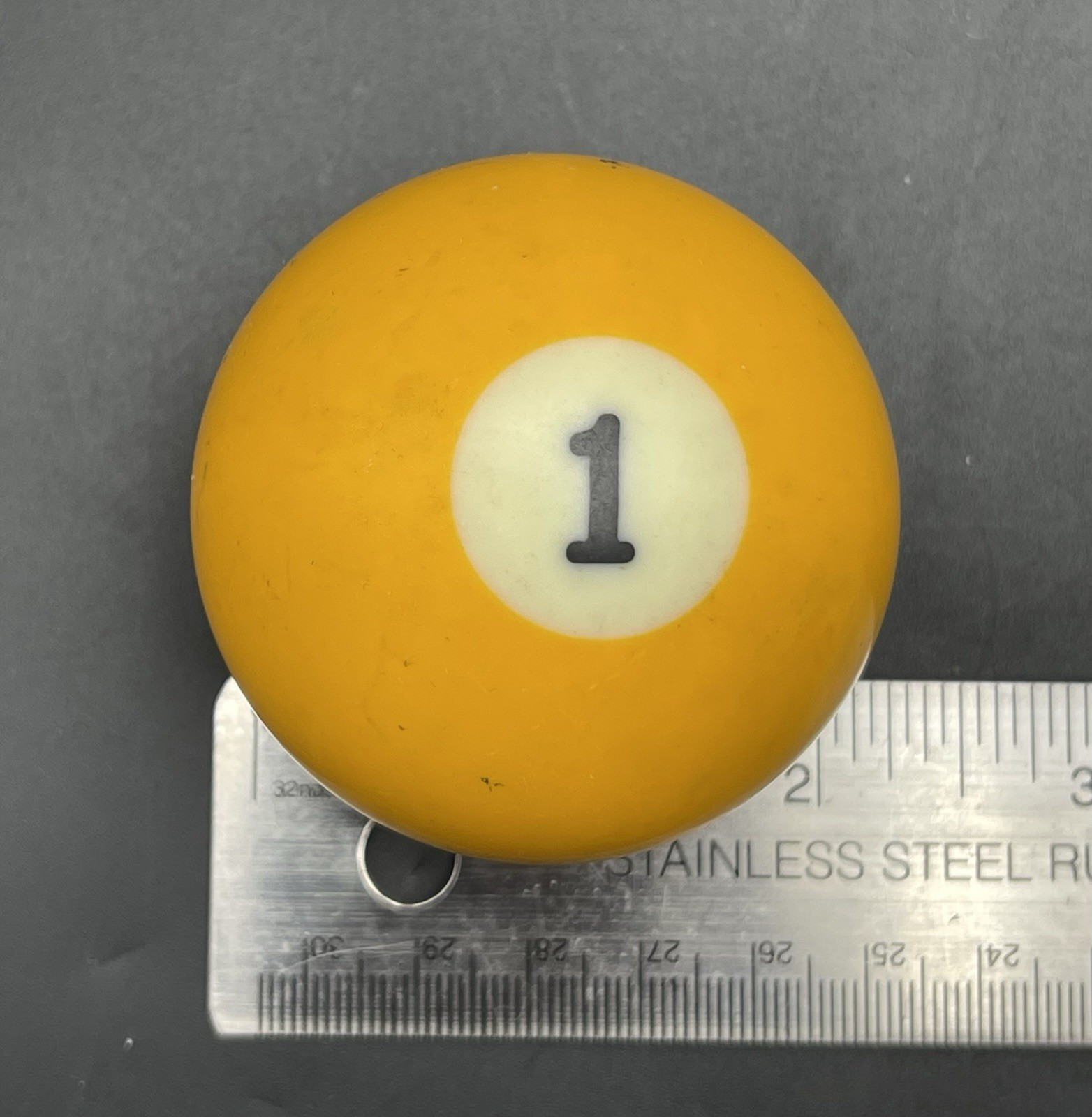 Vintage 2 1/4" Billiard Ball Pool Ball Replacement Ball Solid #1 Yellow