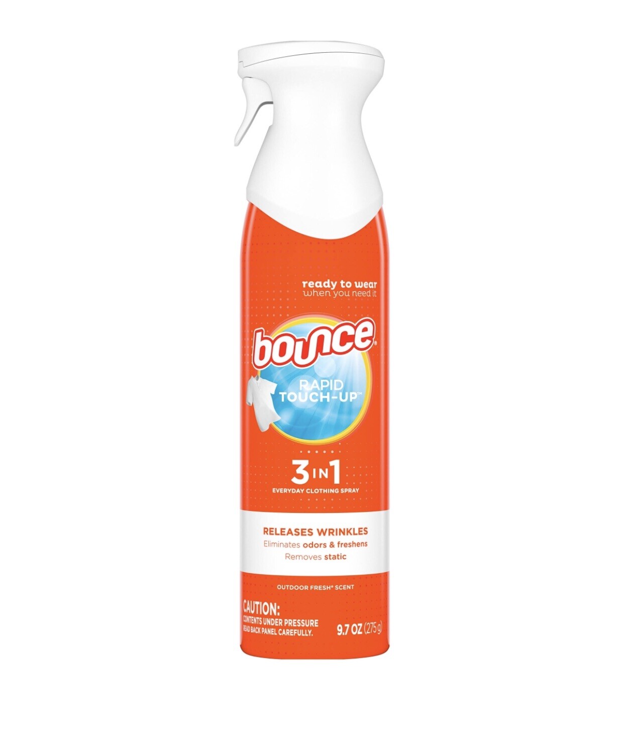 New Bounce Rapid Touch-Up Spray Wrinkle Release Static Guard Fabric Freshener