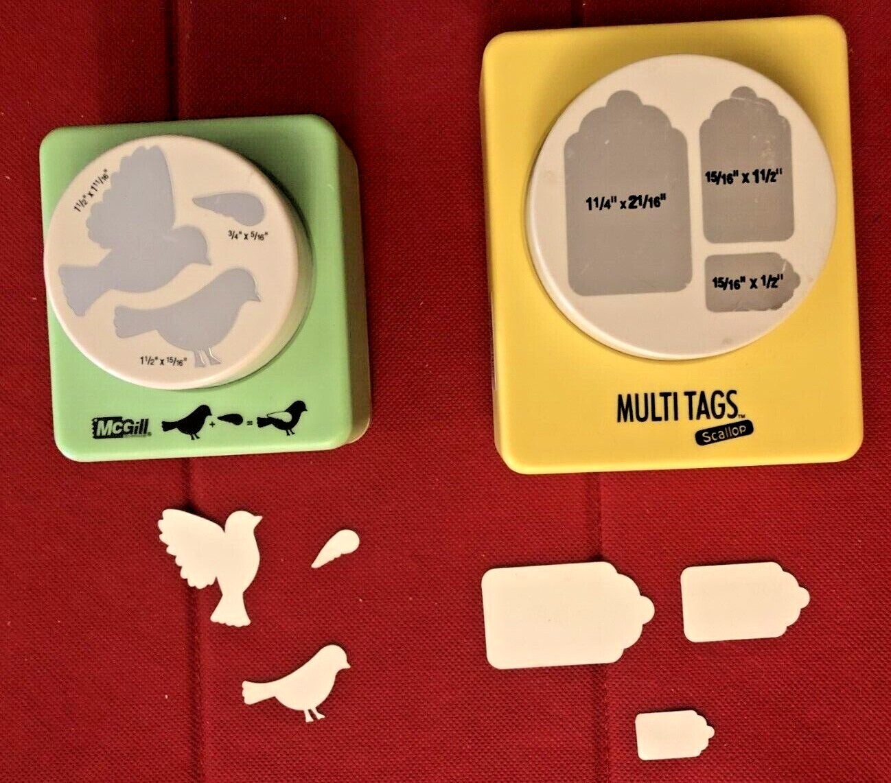 McGill Craftivity MULTI SCALLOP TAGS or BIRDS bird builder Punch