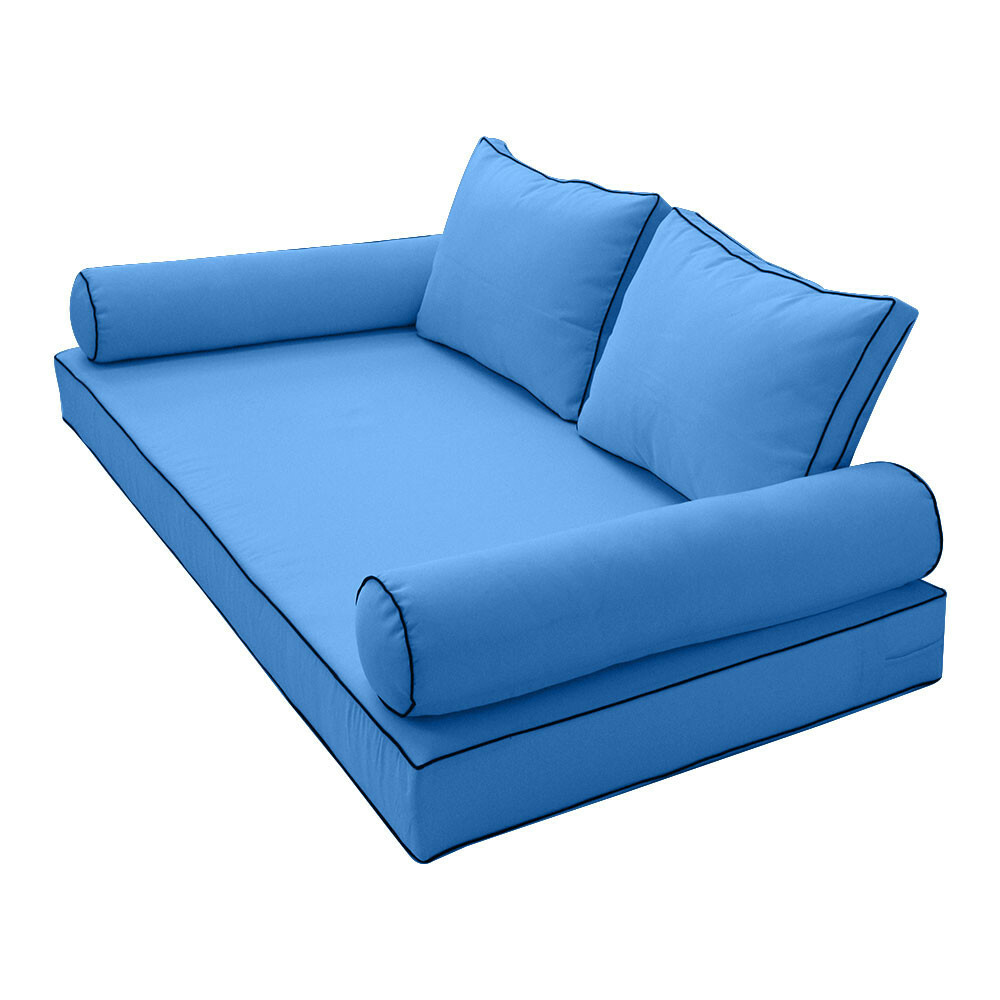 S1 Twin Size 5PC ContrastPipe Outdoor Daybed Mattress Cushion Complete Set AD102