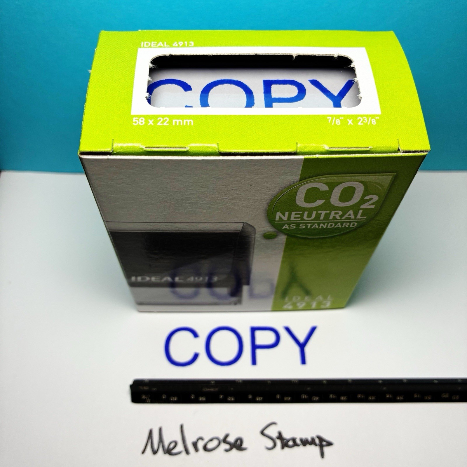 Copy Rubber Stamp Blue Ink Self Inking Large Ideal 4913