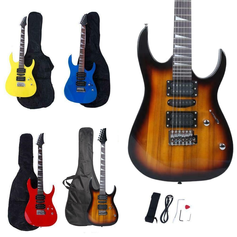 Glarry 170 Burning HSH Electric Guitar Set Right Handed Practice Basswood