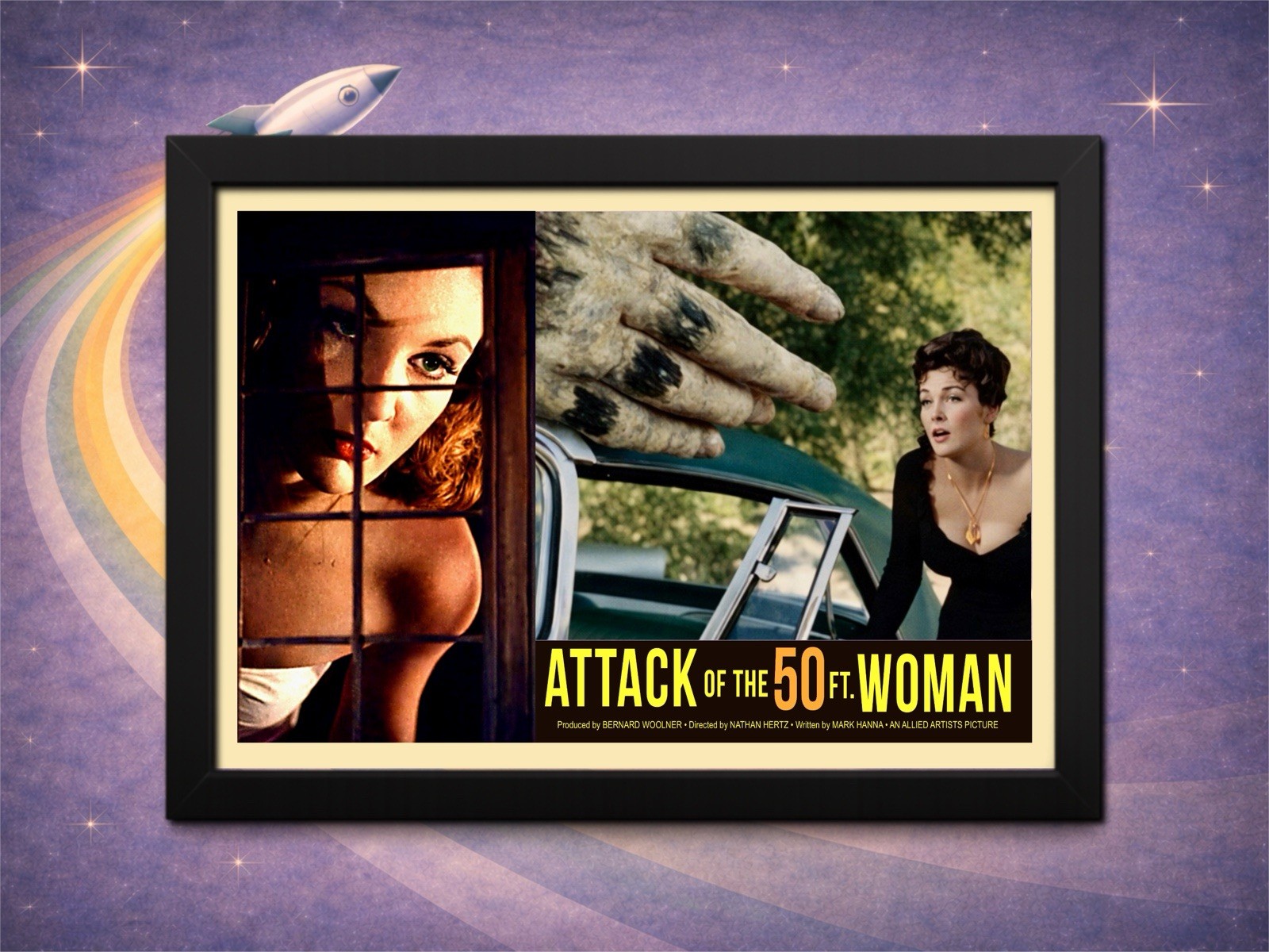 Framed Attack of the 50 Ft Woman 1958 Sci-Fi Lobby Card Style Print 12x8