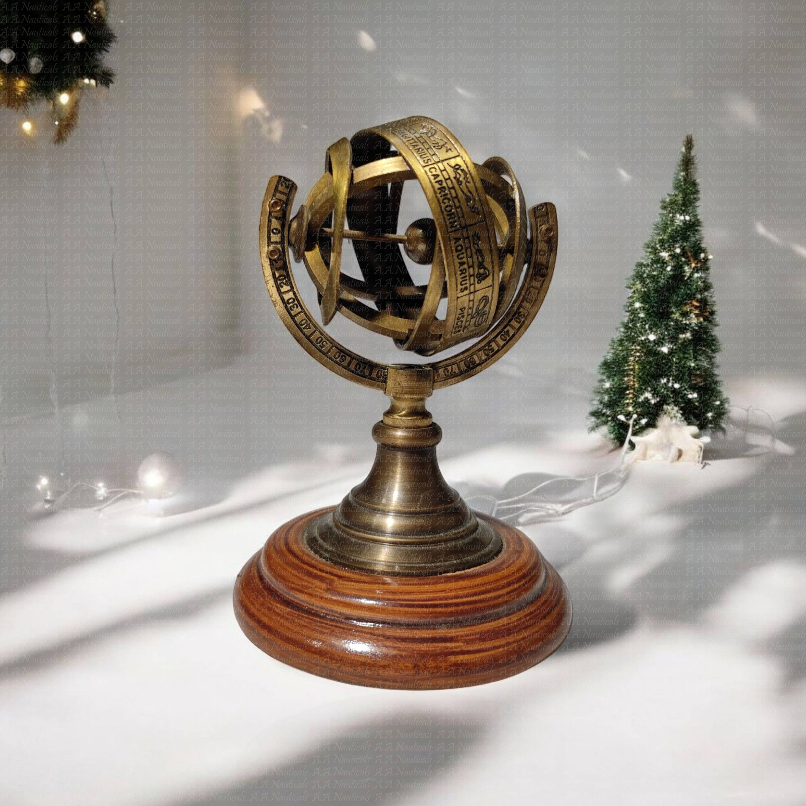 5 in Brass Armillary Sphere Astrolabe Globe - Nautical Tabletop Decor Gift