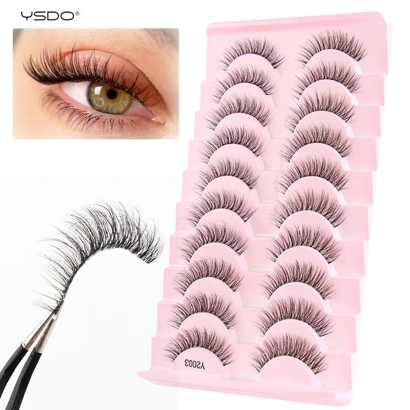 Half Eyelashes 3/10 pairs Natural Full False Eyelashes 3d Lashes Cat Eye F