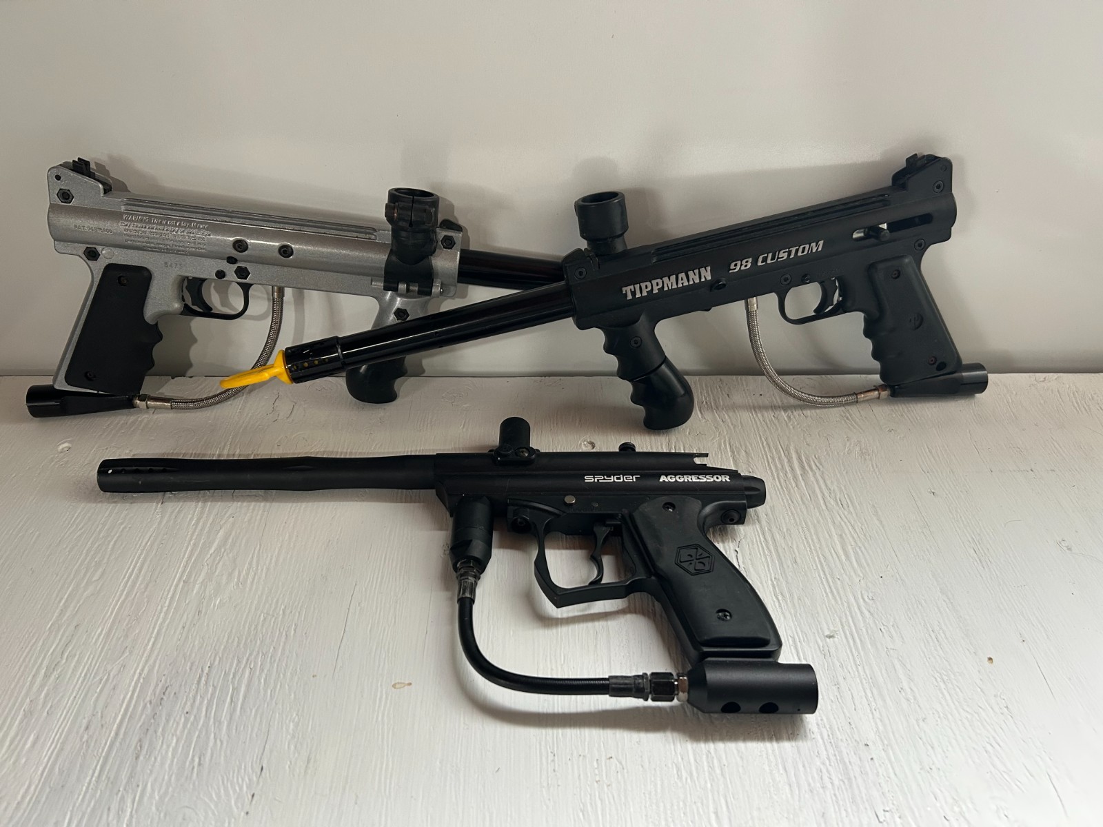 2 Tippman 98 Custom Paintball Guns - + 1 Spyder