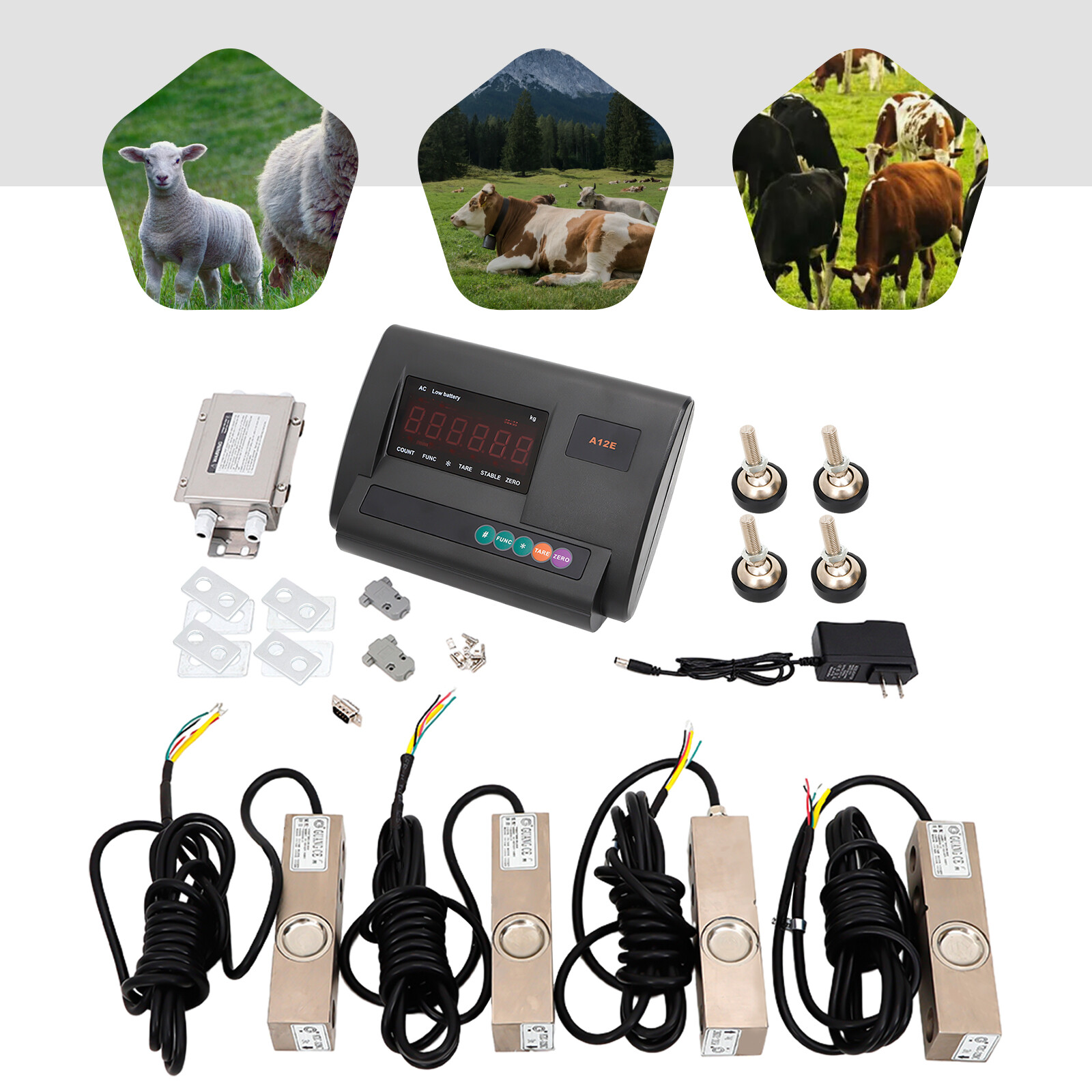 20000 LB 2.5T LOAD CELL SCALE KIT PLATFORM LIVESTOCK CATTLE FLOOR TRUCK Scale