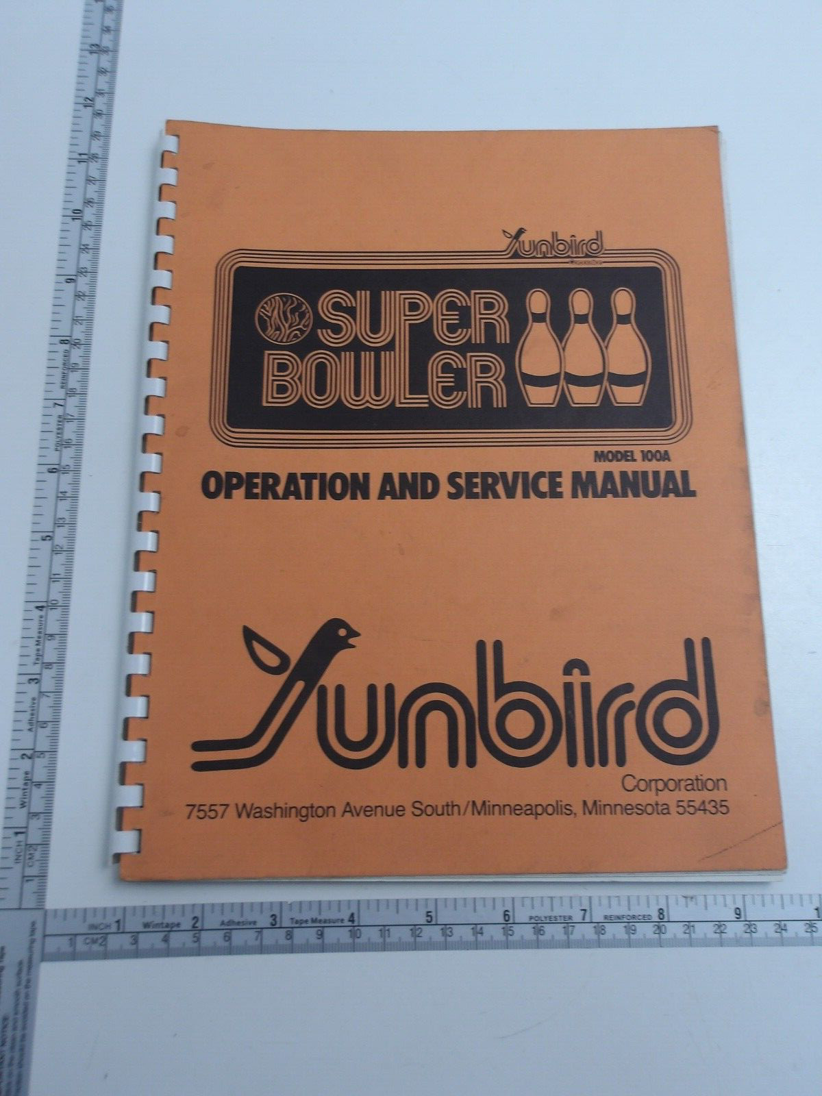 Sunbird - Super Bowler - Operation and Service Manual w/Schematic- NOS