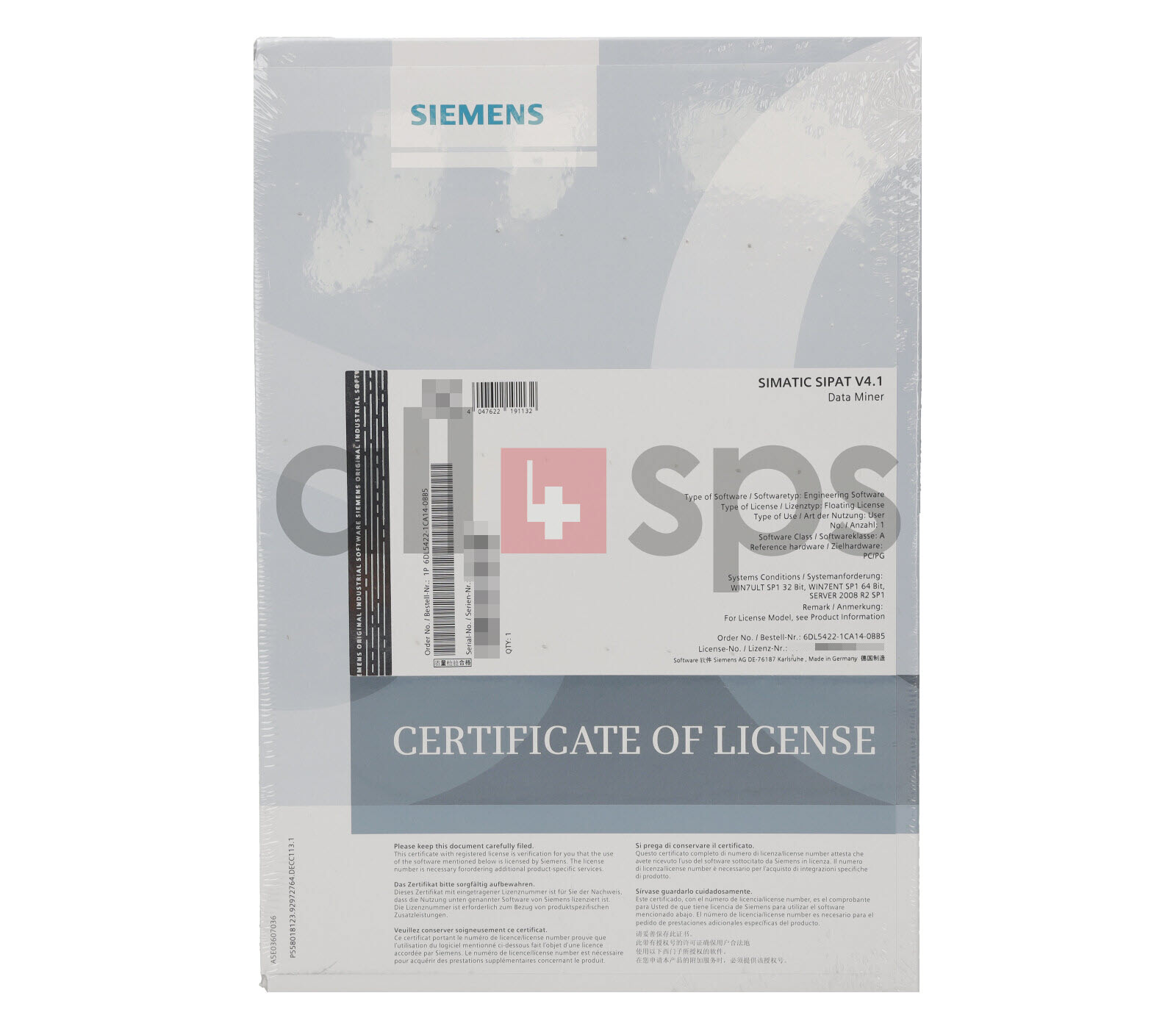 SIMATIC SIPAT DATA MINER V4.1 - 6DL5422-1CA14-0BB5 (NS)