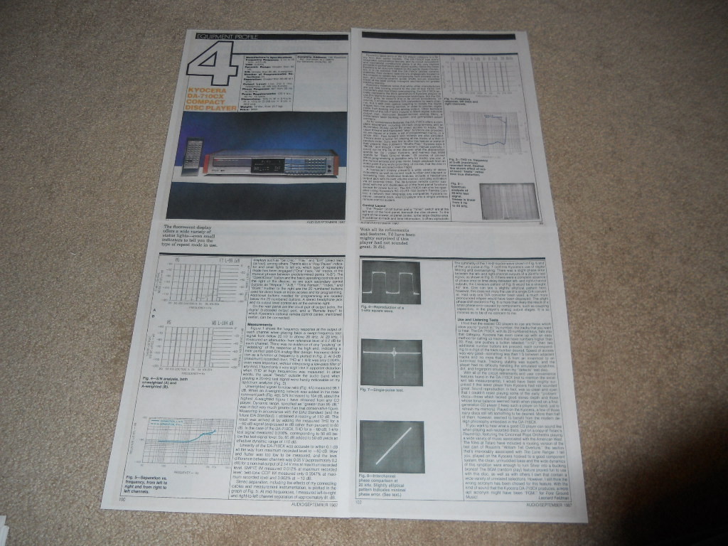 Kyocera DA-710cx CD Review, 4 pg, 1987, Rare Info! Specs, Full Test