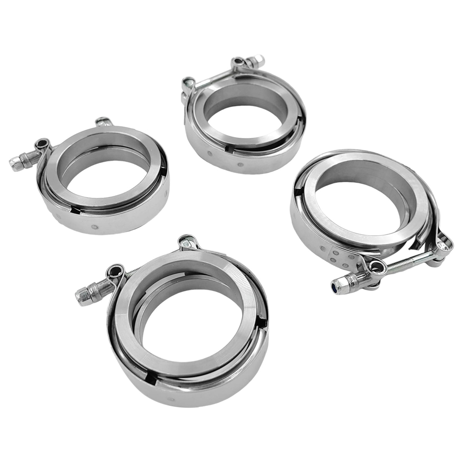 2.5 Inch V Band Clamp 4pcs with Flange, 2.5 Band Clamp For Pickup Truck Turbo...