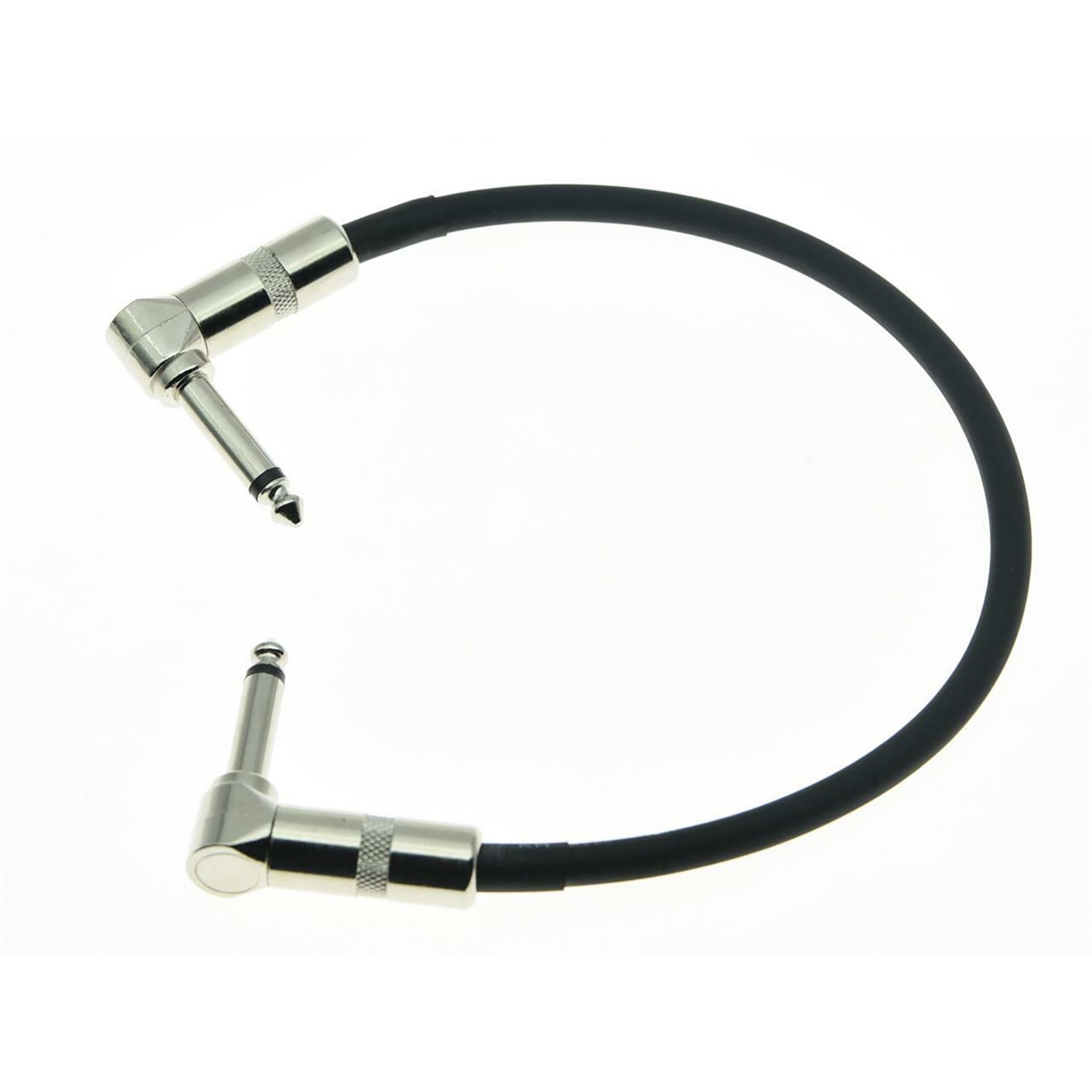 30cm Guitar Effect Pedal Instrument Patch Cable 1/4" Silver Right-angle Plug