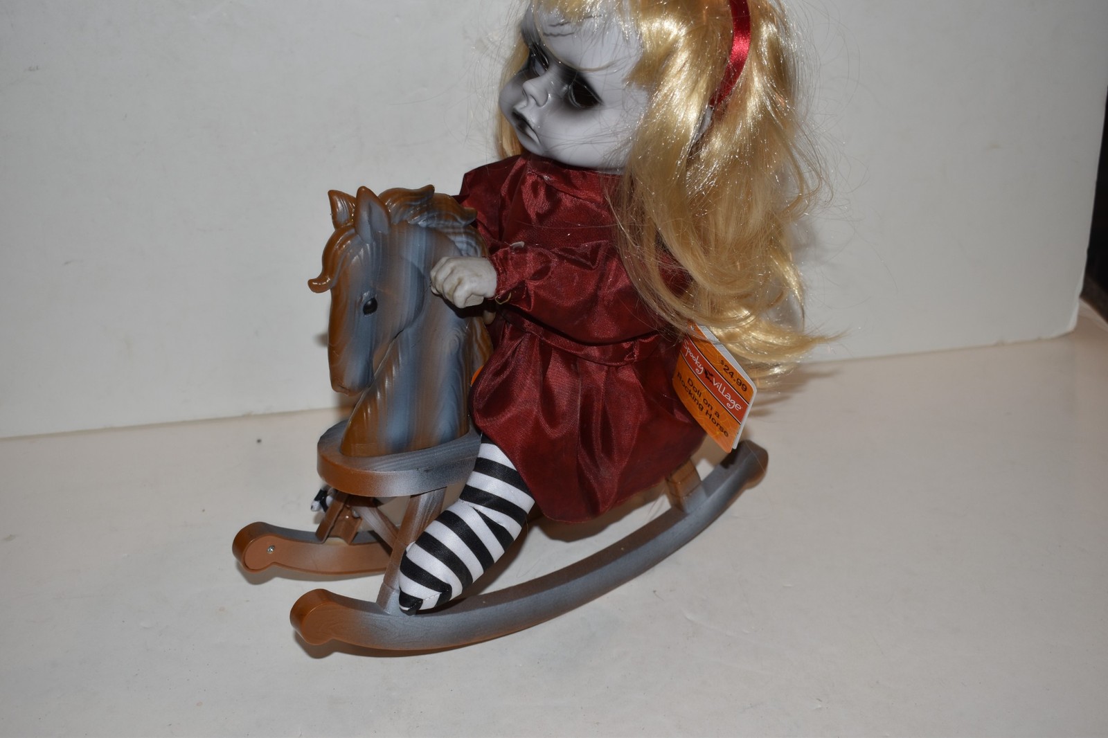 SPOOKY VILLAGE DOLL ON A HORSE HALLOWEEN PROP (MSL31)
