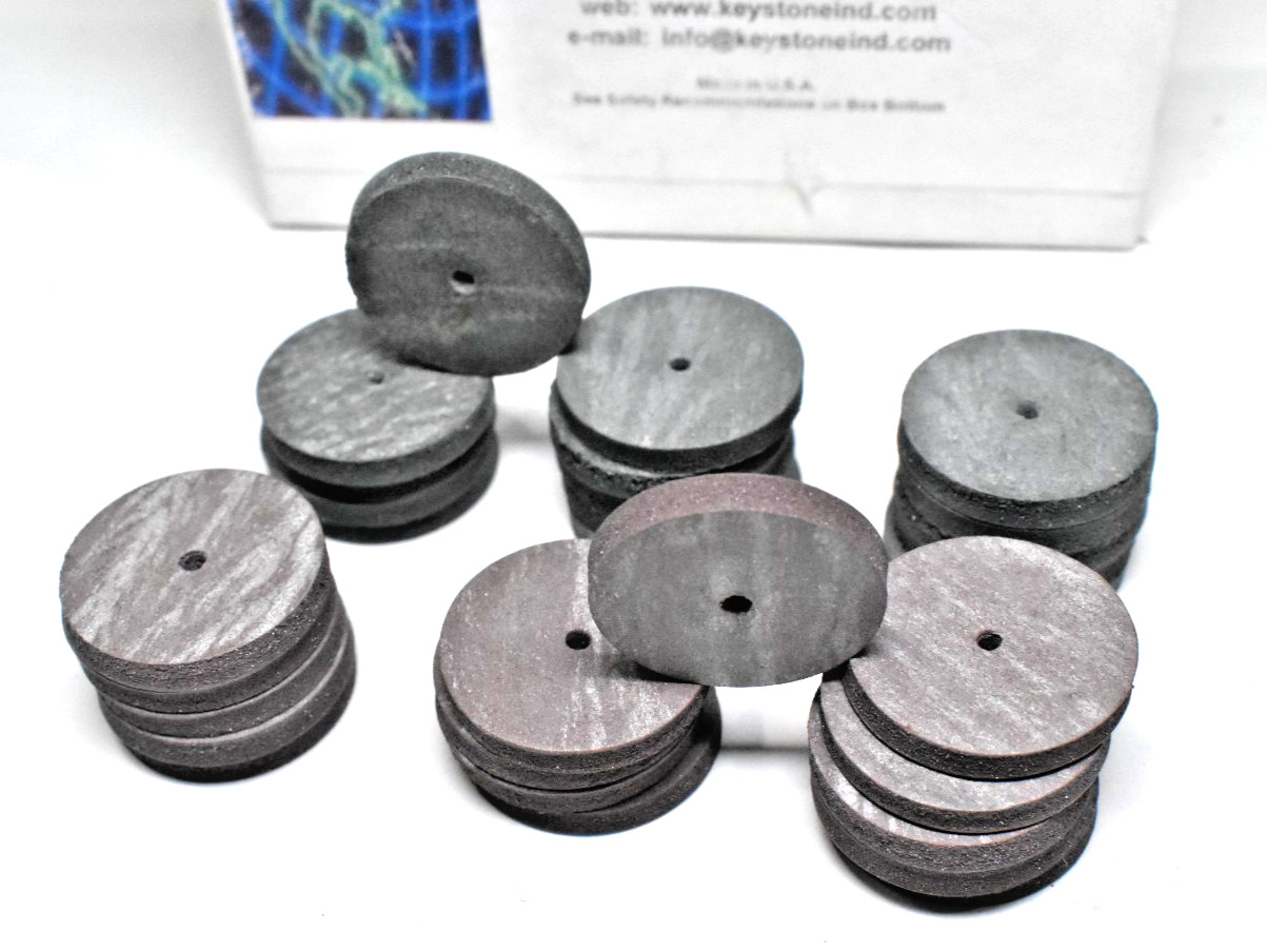 (30) Keystone SUPERIOR RUBBER Polishing Abrasive Wheels 7/8" Jewelry GOLD ALLOYS