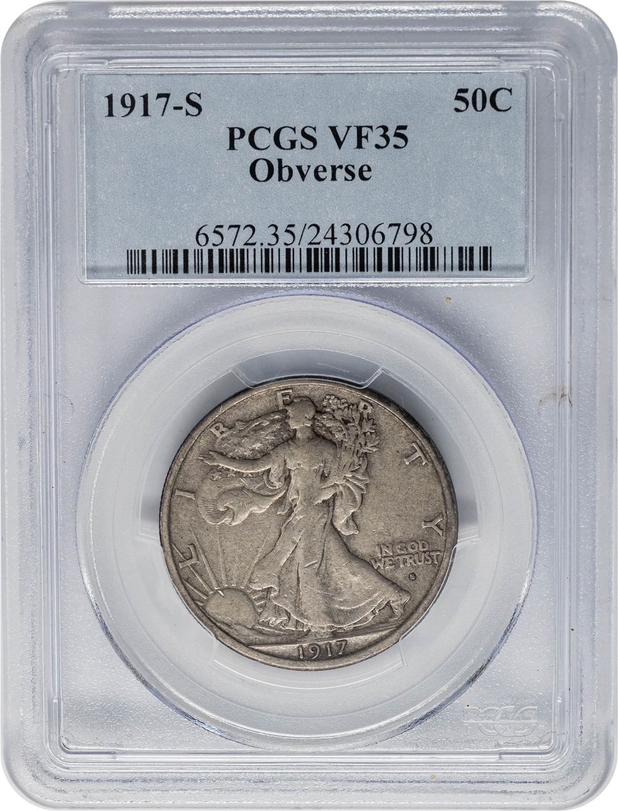 1917-S Walking Liberty Half 50c Obverse VF35 PCGS 951705-1