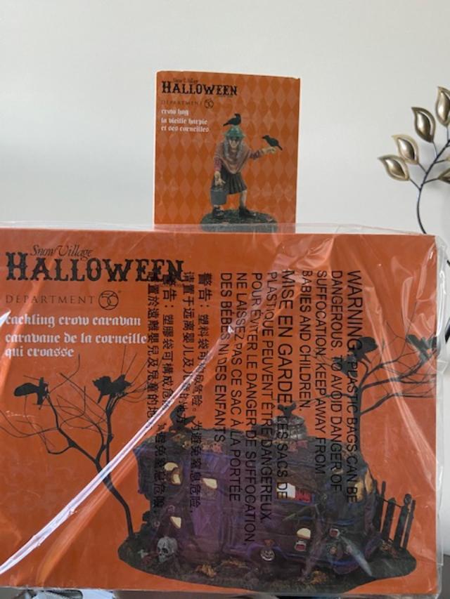 Department 56 Halloween Cackling Crow Caravan AND Crow Hag NEW