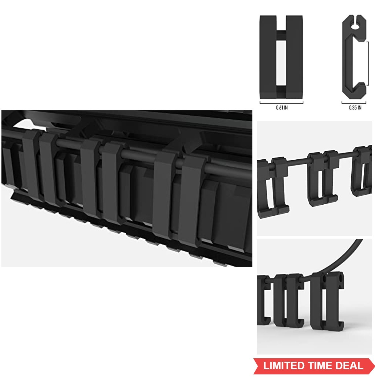 Picatinny Weapon Light Pressure Switch Cable Clips Black Cable Management