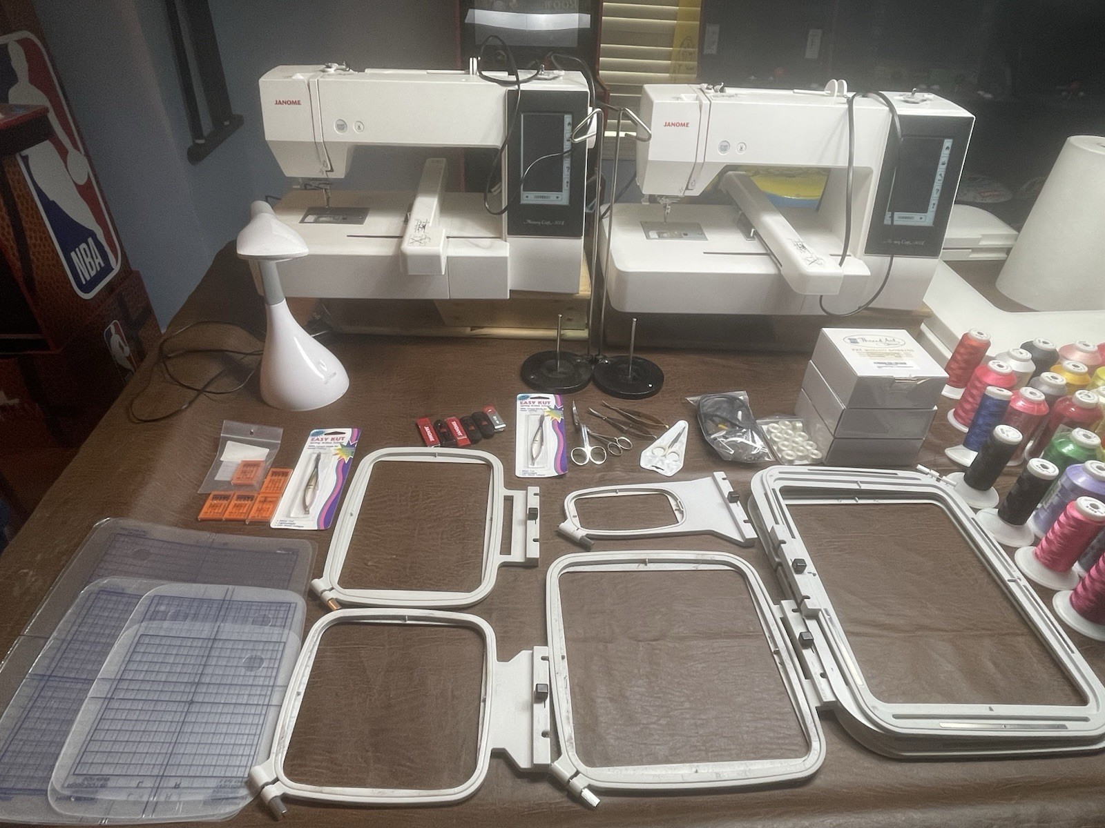 Janome Memory Craft 2 Each 500E Limited Edition Embroidery Machine Huge Lot