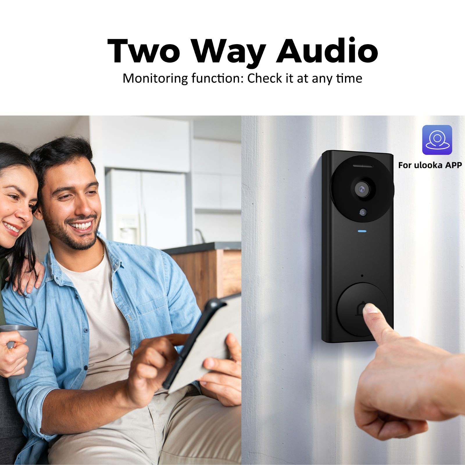Wireless Security WiFi Smart Doorbell Intercom Video Camera Bell For ULooka