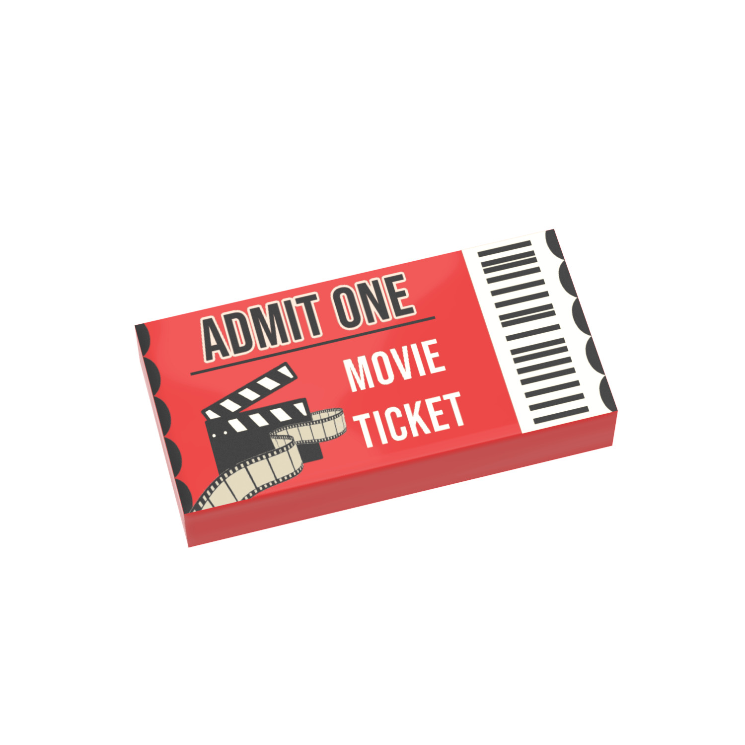 Movie Ticket  - Film - Minifig Accessory - Custom Printed -  Brick City