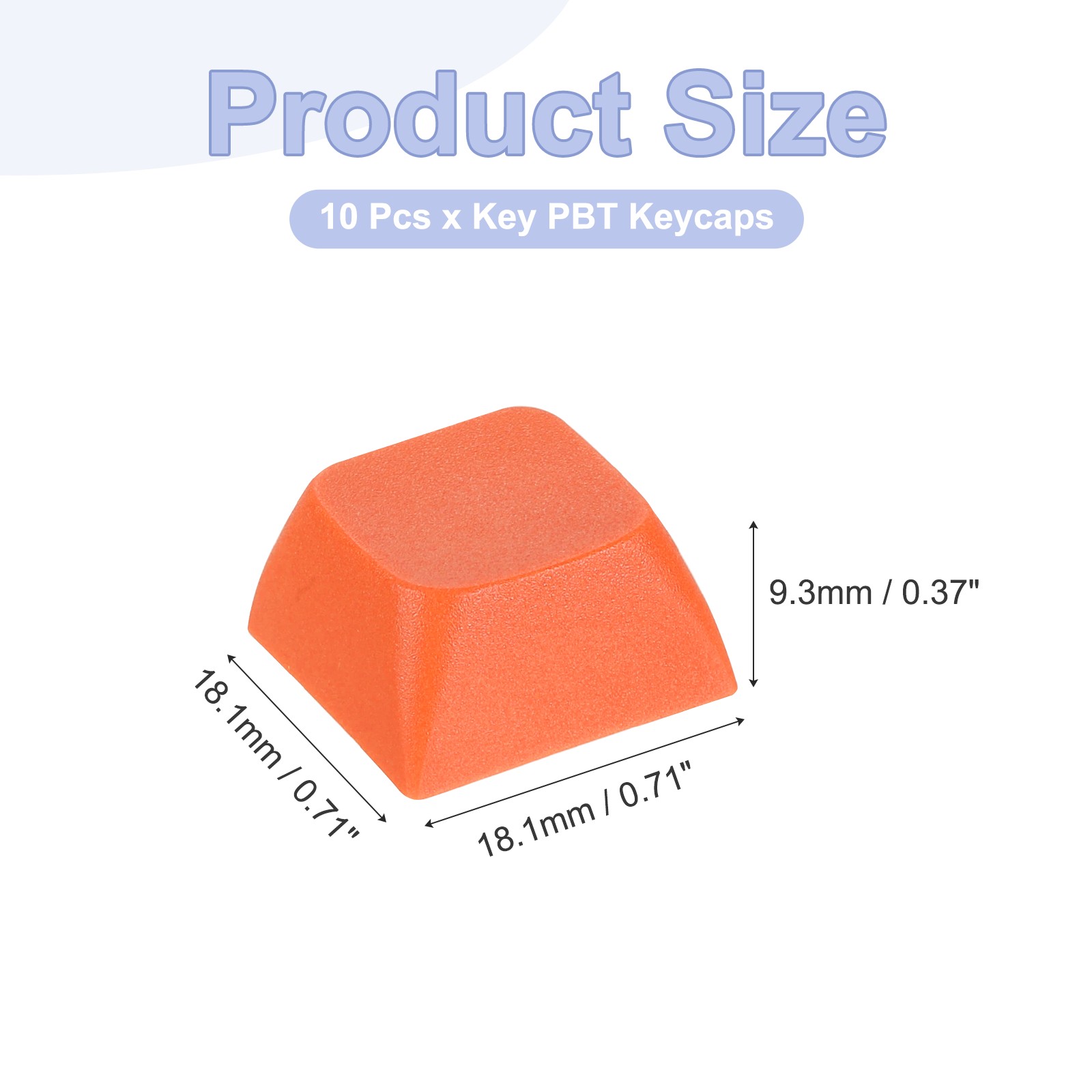 10Pcs XDA Profile Keycap Set PBT Mechanical Numeric Keypads, Dark Orange