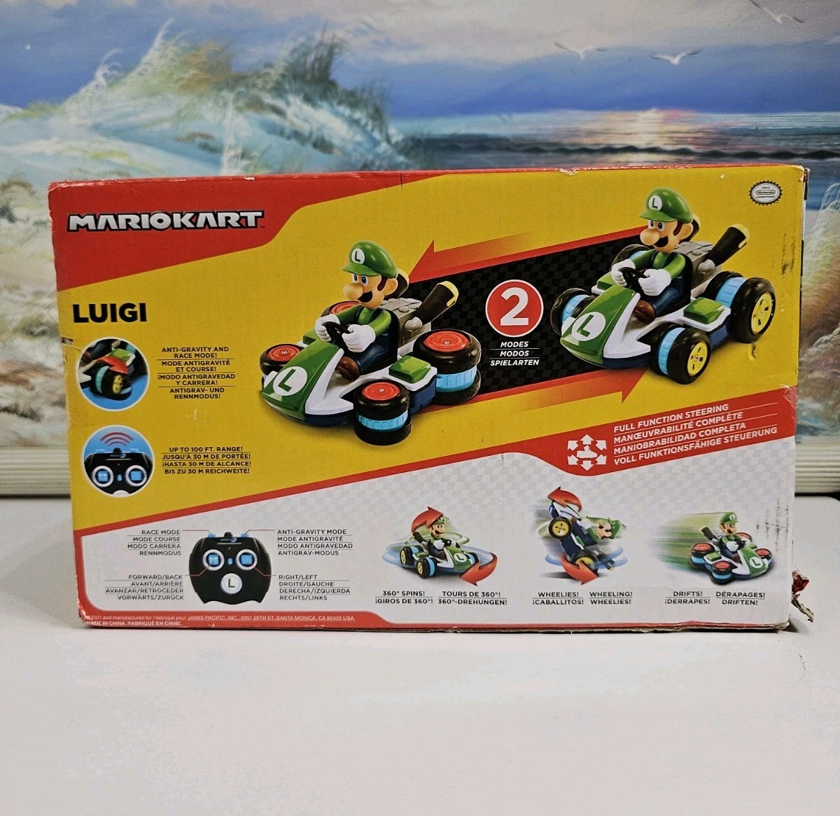 JAKKS Pacific Mario Kart Luigi Anti-Gravity RC Car Super Mario Bros Toy