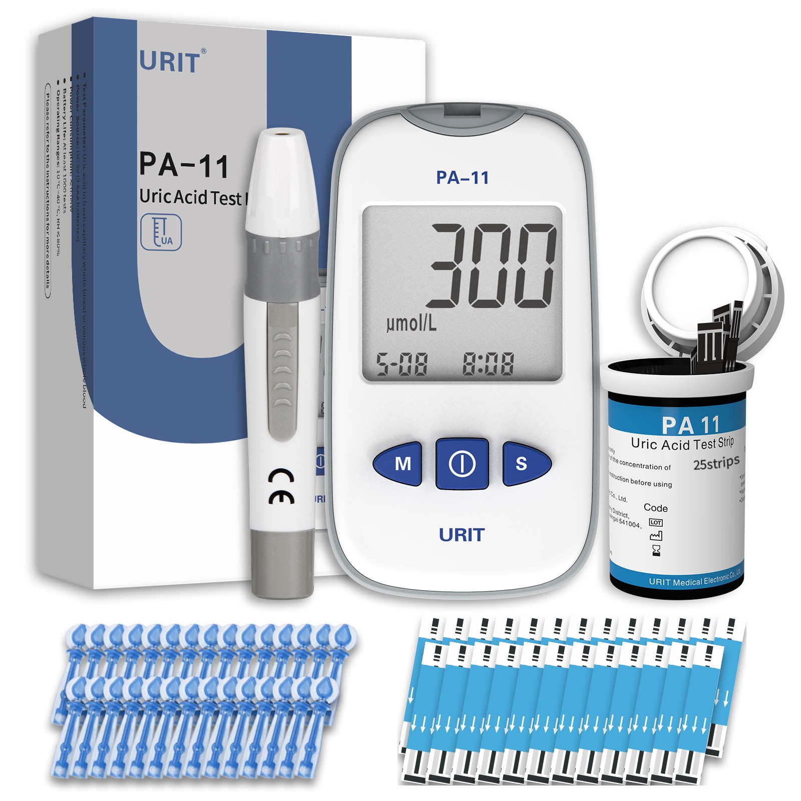 URIT Uric Acid Meter Test Kit，Uric acid test strips，Home Uric Acid Test，easy use