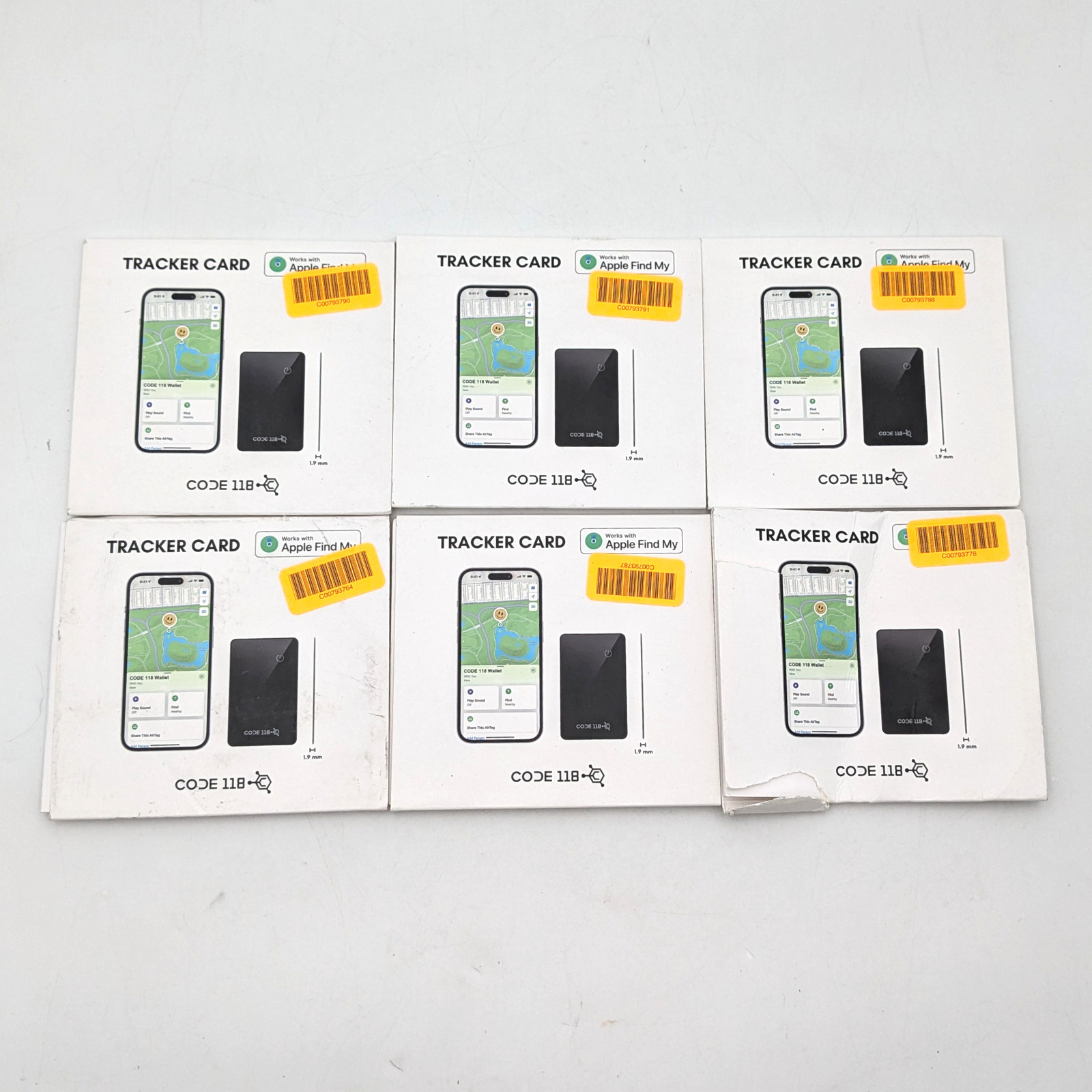 Code 118 GPS Tracker Card Compatible With Apple Find My | Lot of 6