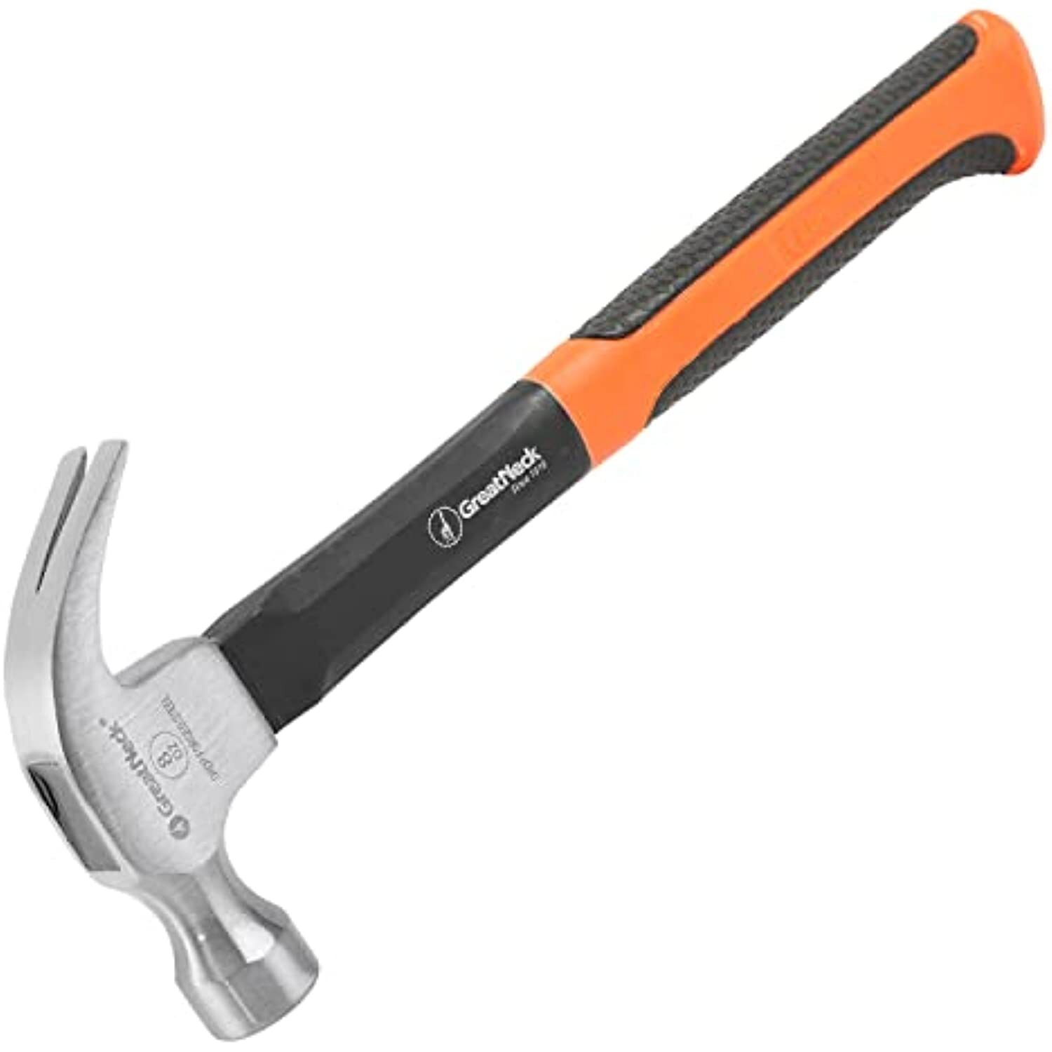 GreatNeck HG8C 8 Oz. Fiberglass Curved Claw Hammer, Small Hammer, Nail Hammer,