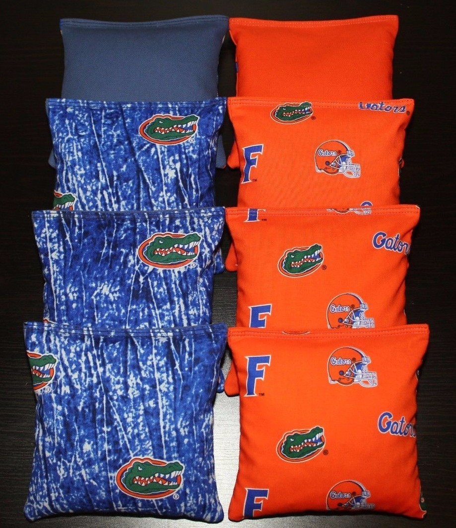 ALL WEATHER University of Florida Gators Cornhole Bean Bags 8 Resin Filled Bags