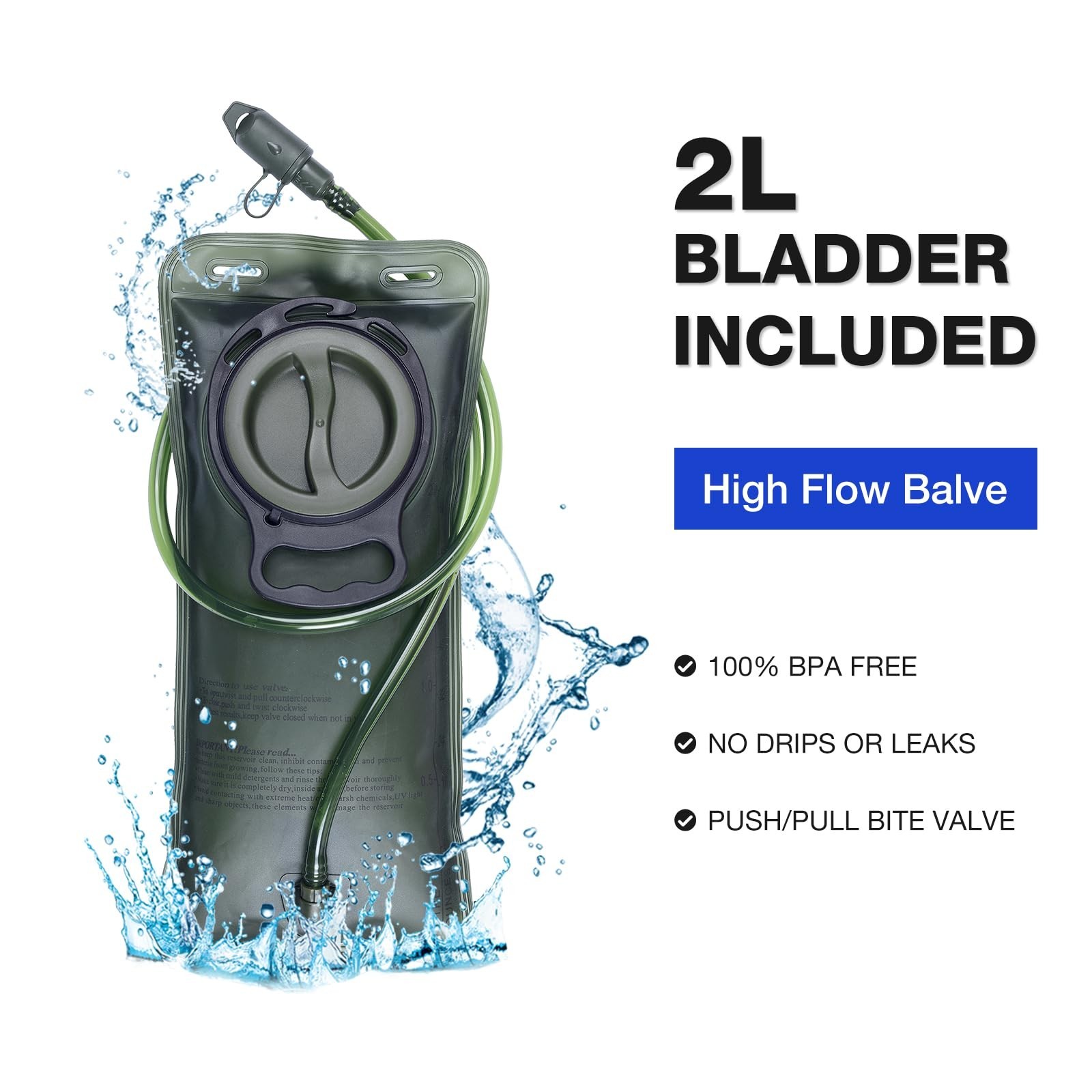 Hydration Backpack, Water Buffalo Hydration Backpack with 2L Water Bladder, W...