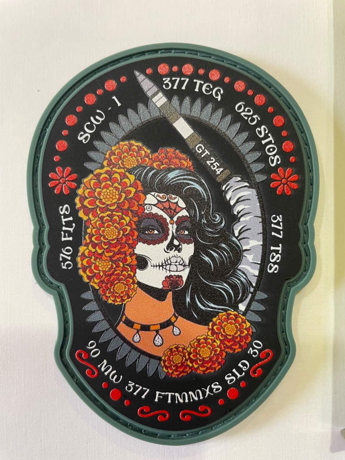 GT254 Day of the Dead Themed MMIII ICBM Official Mission Patch PVC Hook Loop