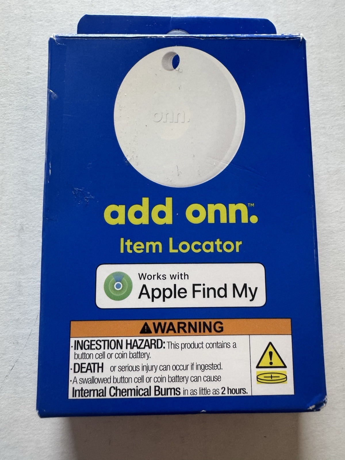 Add Onn Item Locator - Works With ‘Apple Find My’- White - Open Box
