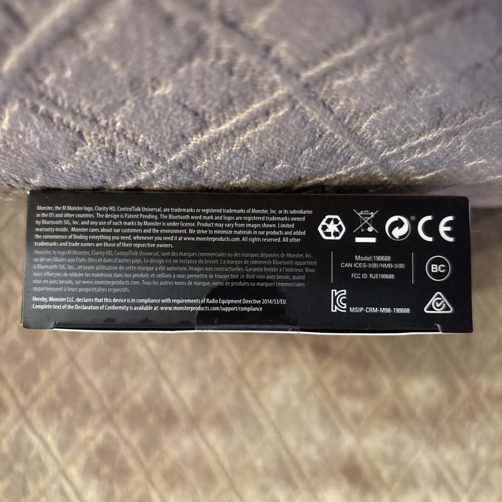 Monster Clarity HD Bluetooth High Performance Wireless Earbuds - Black - NIB