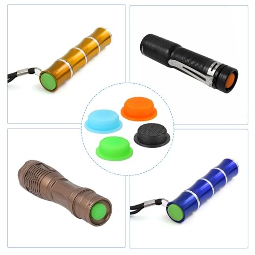 0.49" LED Flashlight Switch Cap, 4 Pcs Silicone Soft Boot Cover for Push