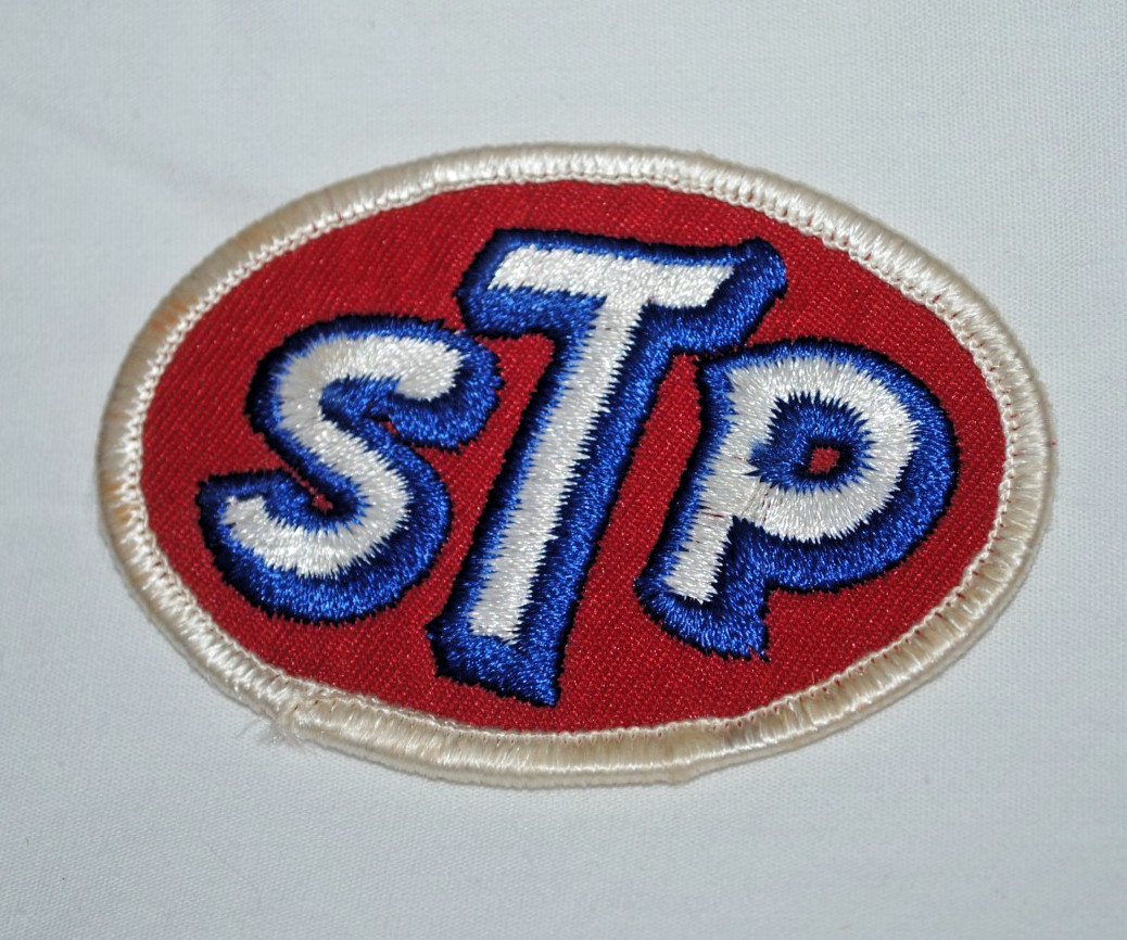 STP oil treatment 3" cloth patch, iron-on, unused, excellent
