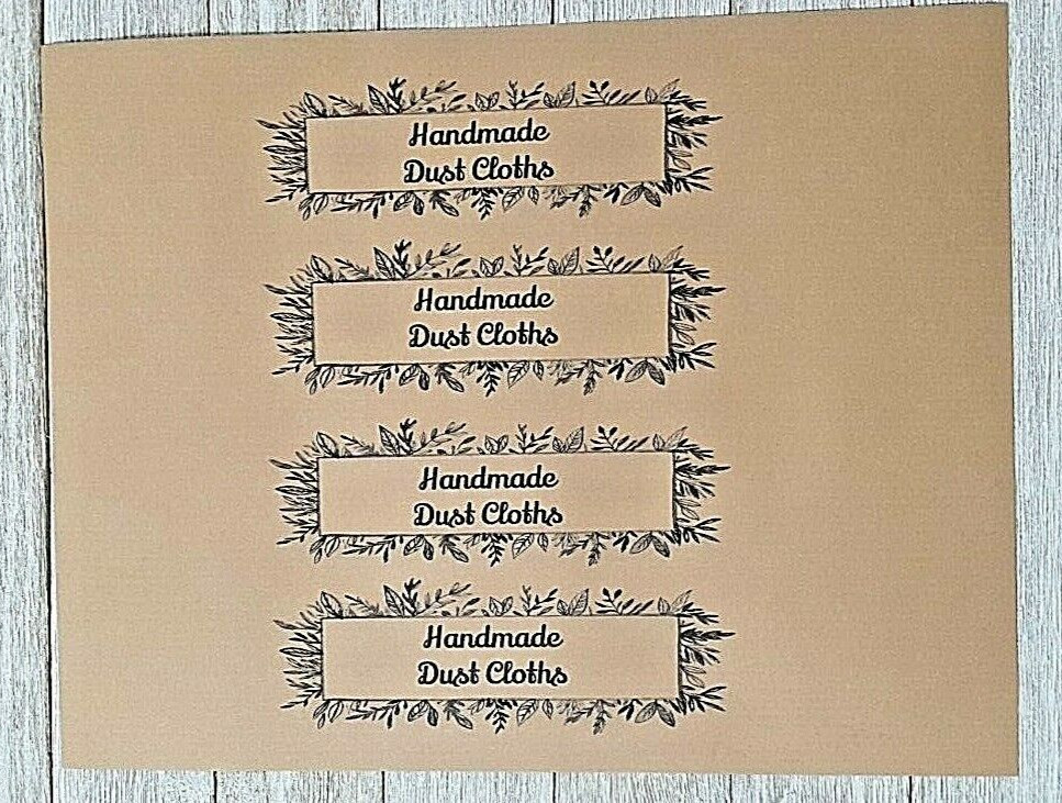 2 Card Stock Crochet Dust Cloth Printed Label Wraps Handmade in USA Knitting