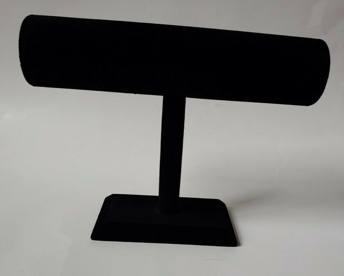Single Bar Jewelry Bracelet Display Stand 8.75 x 6.5 Black Velvet