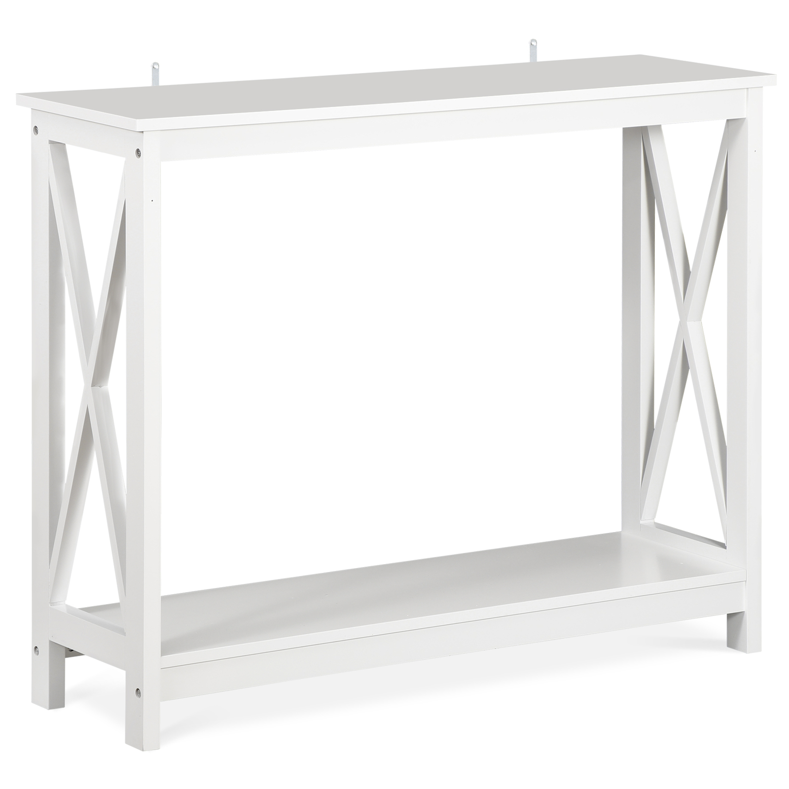 Console Table Bed Accent Side Stand Display Storage Shelf Entryway Decor White
