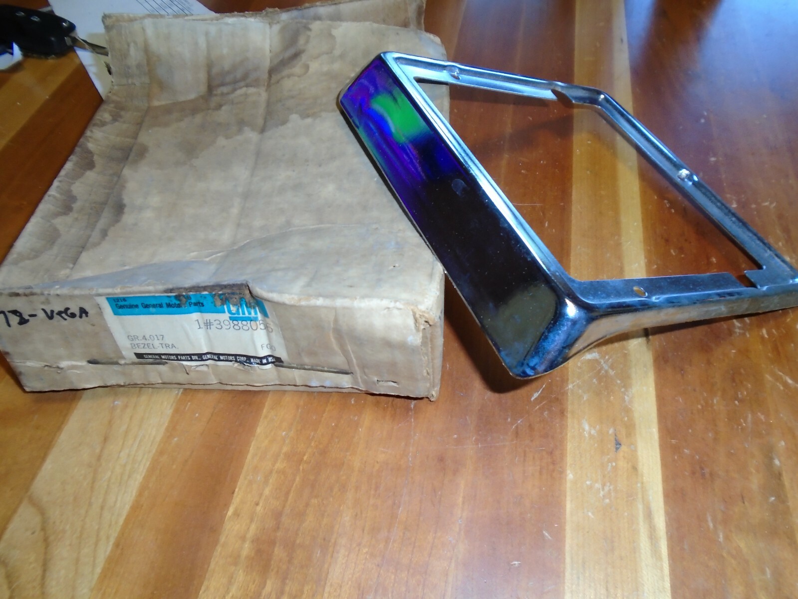 NOS GM 71-77 VEGA MANUAL SHIFT BOOT BEZEL CHROME TRIM RING  72 73 74 75 76