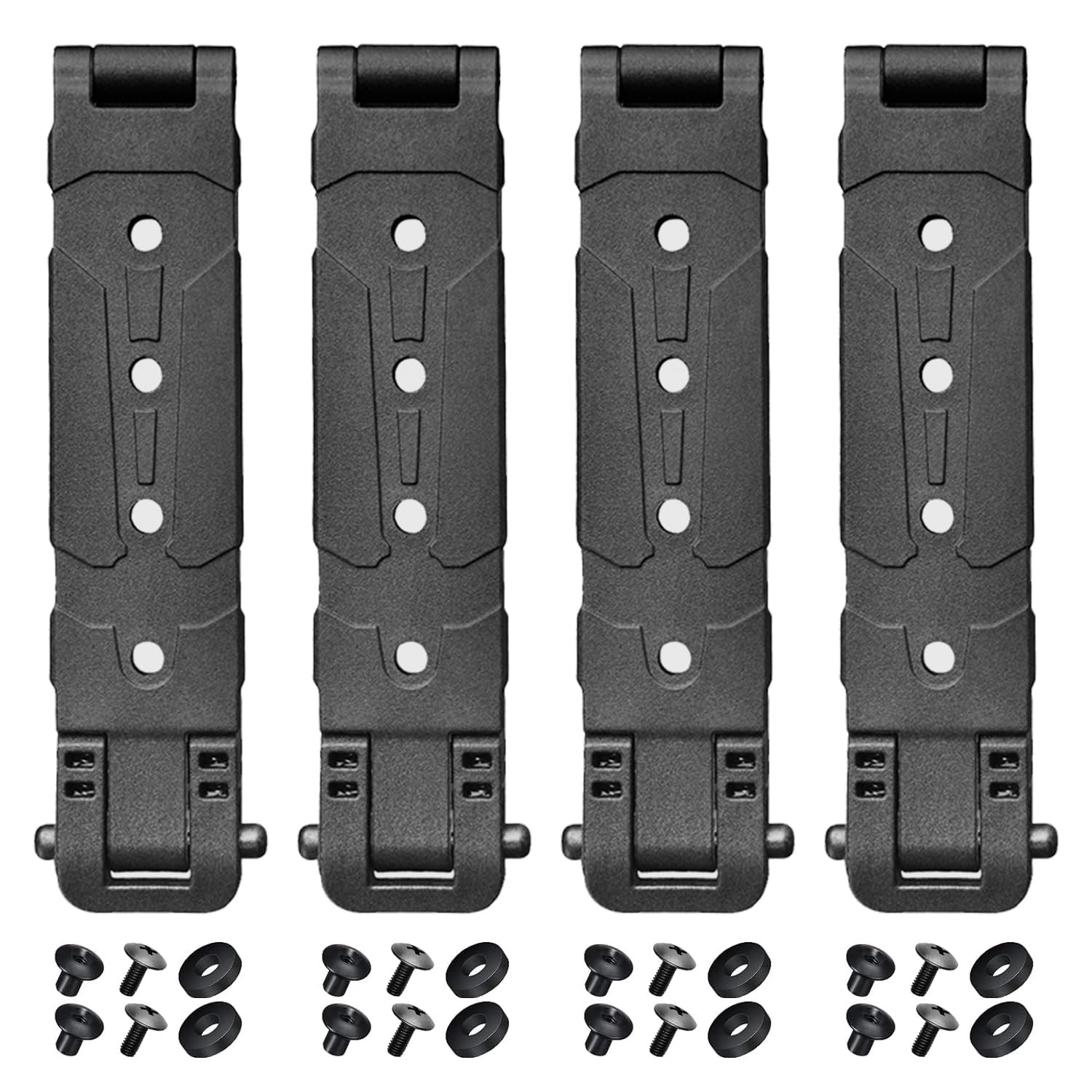 3" Molle Clips 4-Pack, Molle Attachment Clips with Mounting Hardware for Vests,