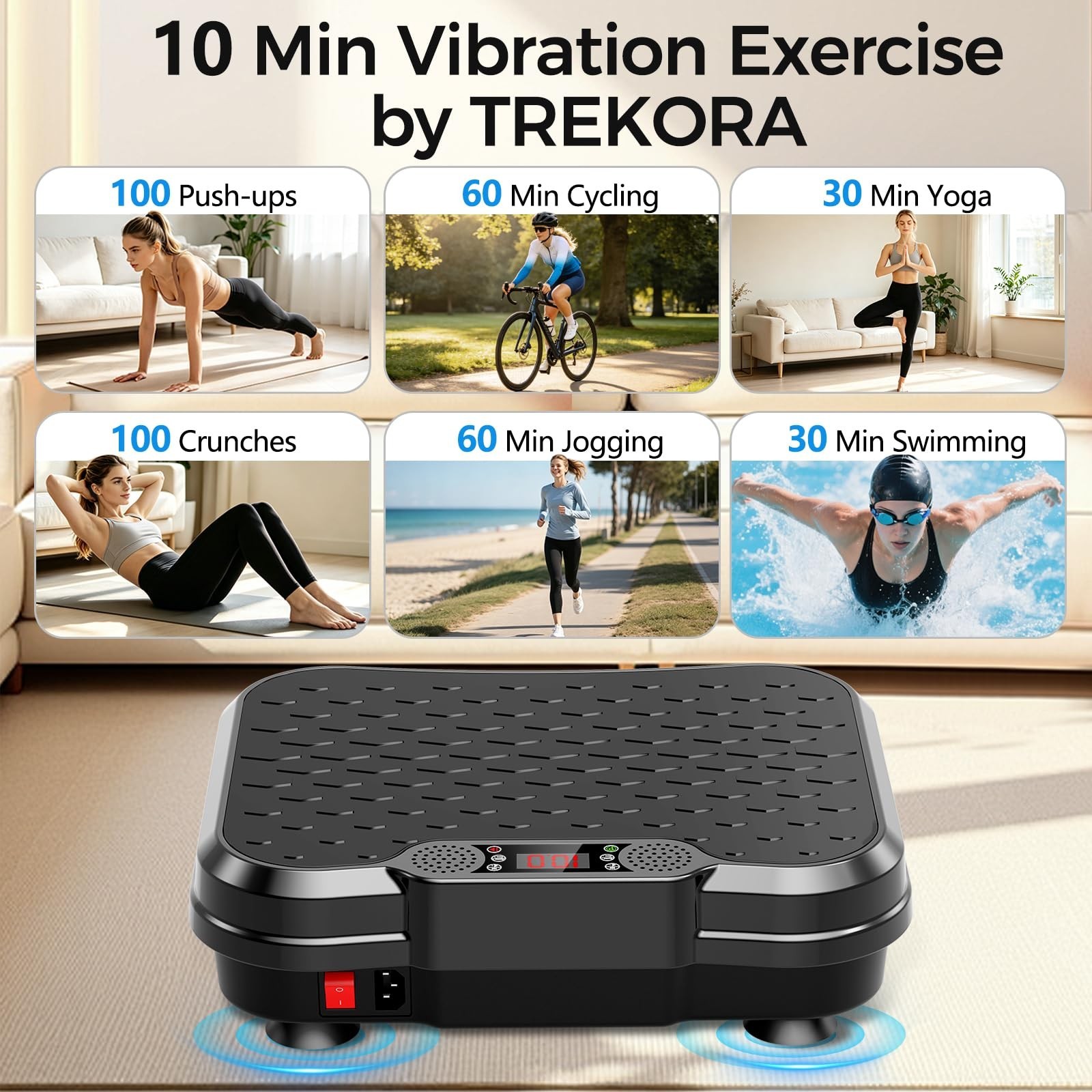 Vibration Plate Exercise Machine, Curved Vibration Plate for Lymphatic Draina...