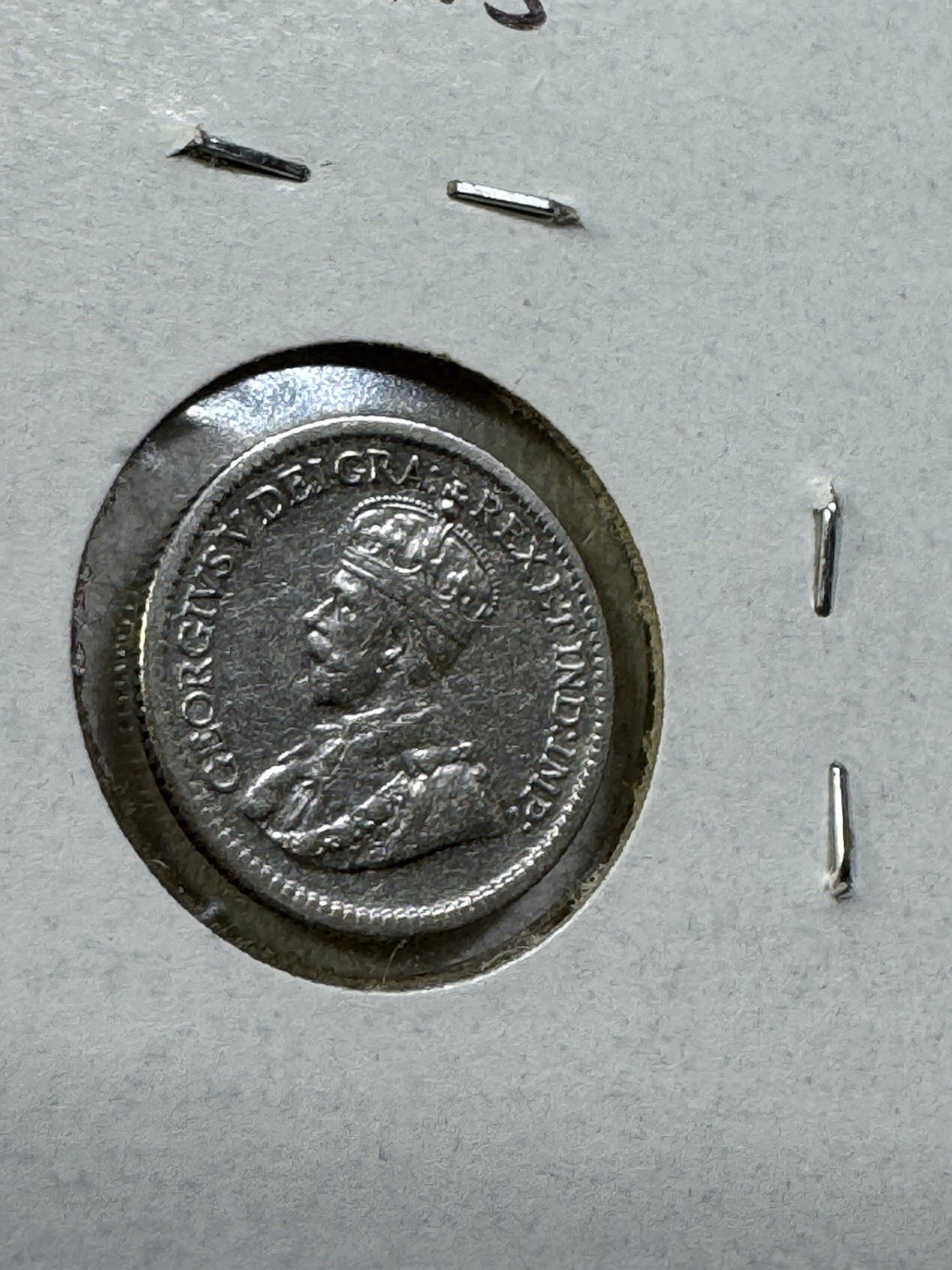 1915 Canada 5 Cents Silver Coin Cleaned