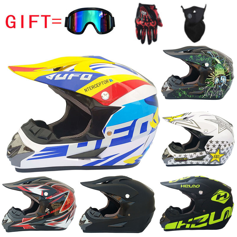 Off Road ATV Dirt Bike Motorcycle Helmet MTB Sport Moto Helmets +3PC free Gift