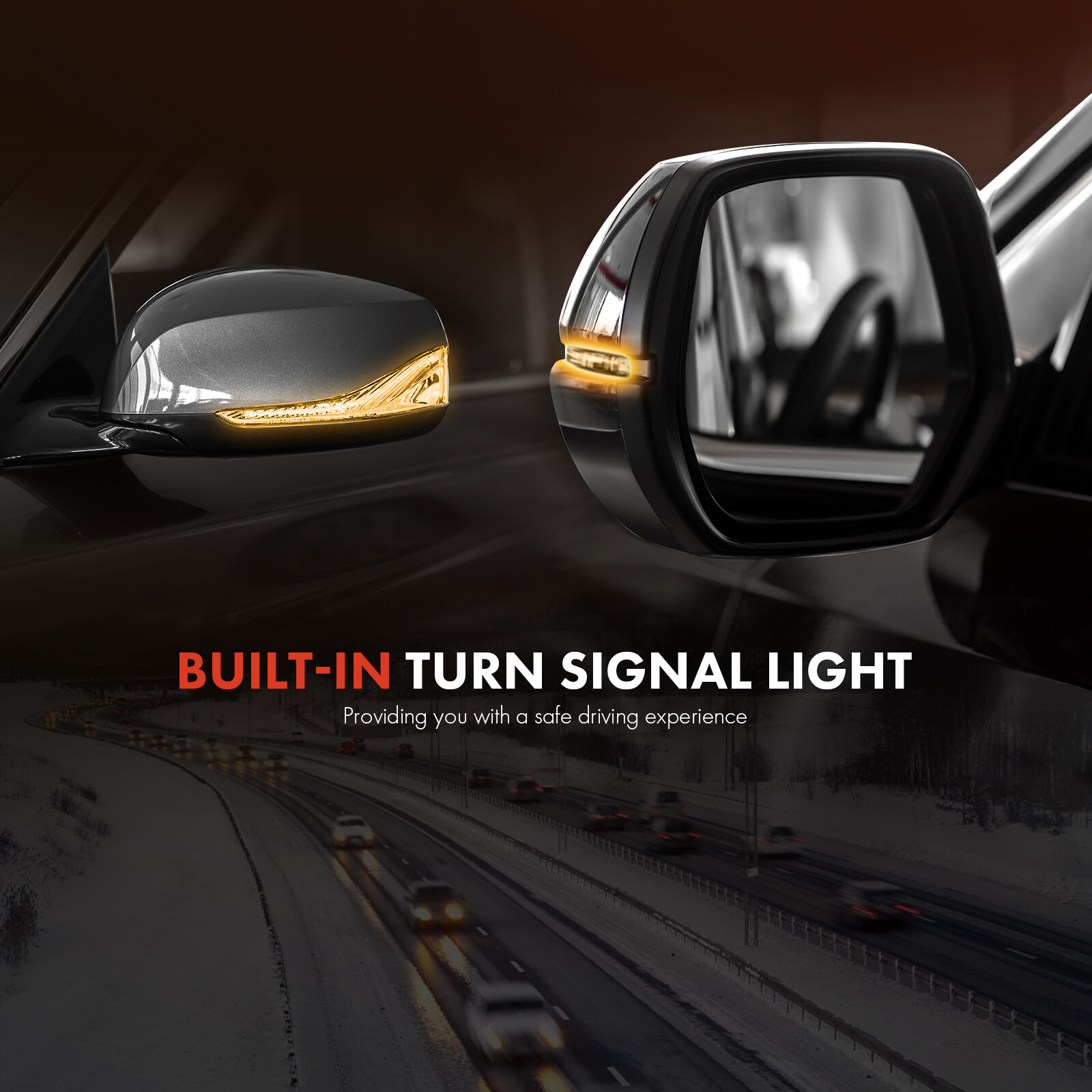 Left Side Textured Black Powered Heated Mirror w/ Signal Light for Chevy Malibu