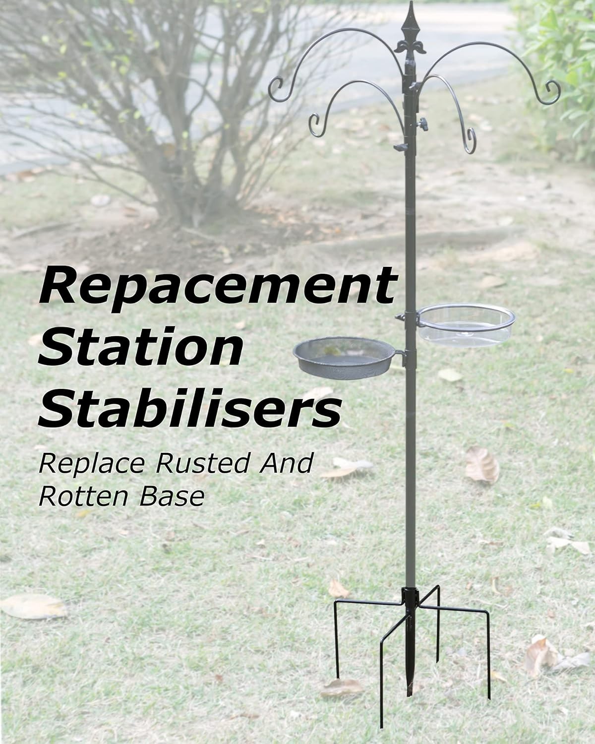 Replacement 4-Prong Base for 1" Bird Feeder Stations - Secure Your Feeders!