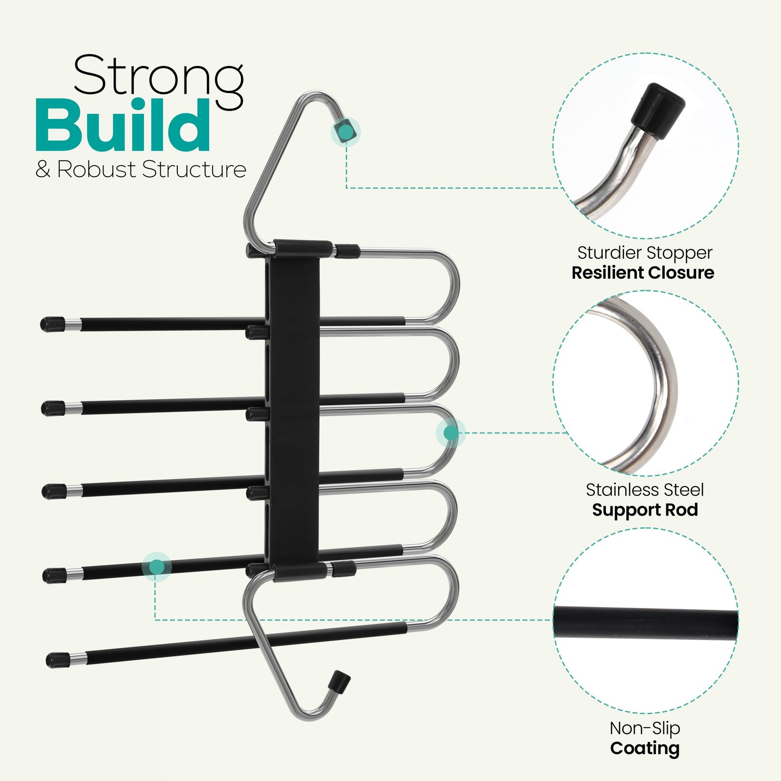 Pants Hangers Space Saving 2 Pack - Space Saving Hangers Or Closet Organizer ...