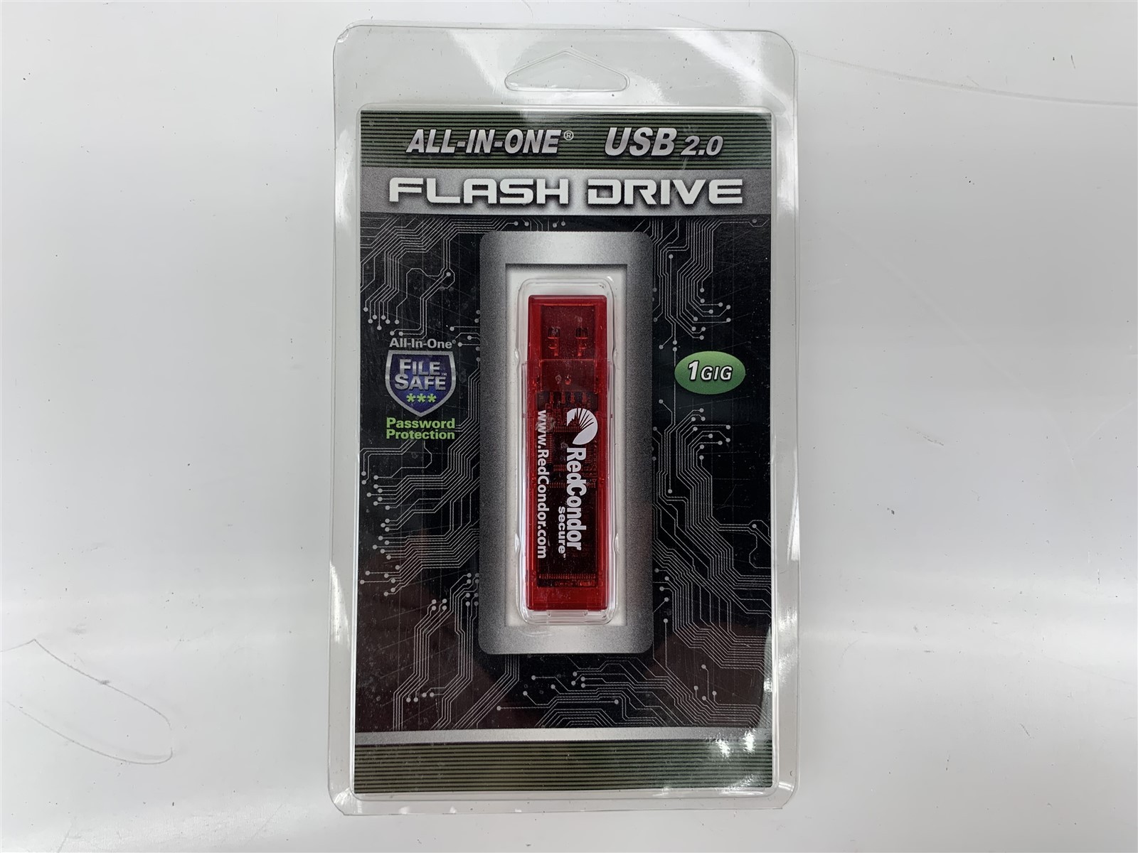 All-In-One Flash Memory Drive - Red Condor USB 2.0 1GB
