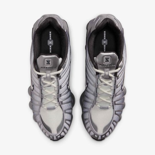 Nike Shox TL Print Metallic Silver Grey Shoes Mens Size US 11.5 Casual Sneakers✅